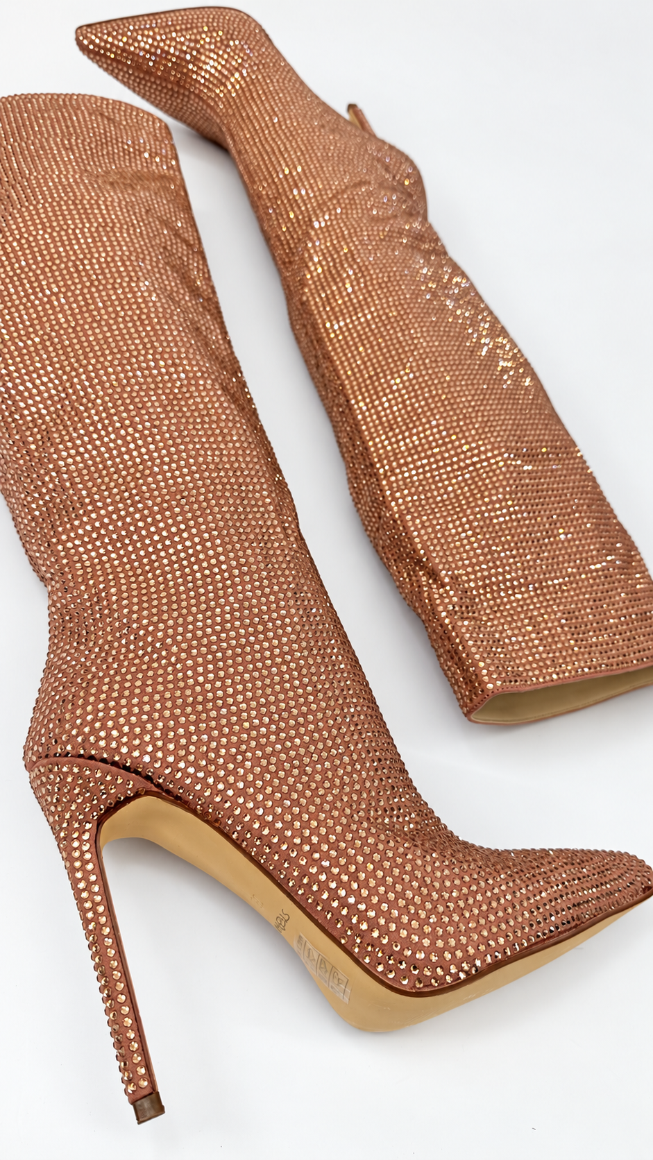 STIVALI STRASS CHAMPAGNE