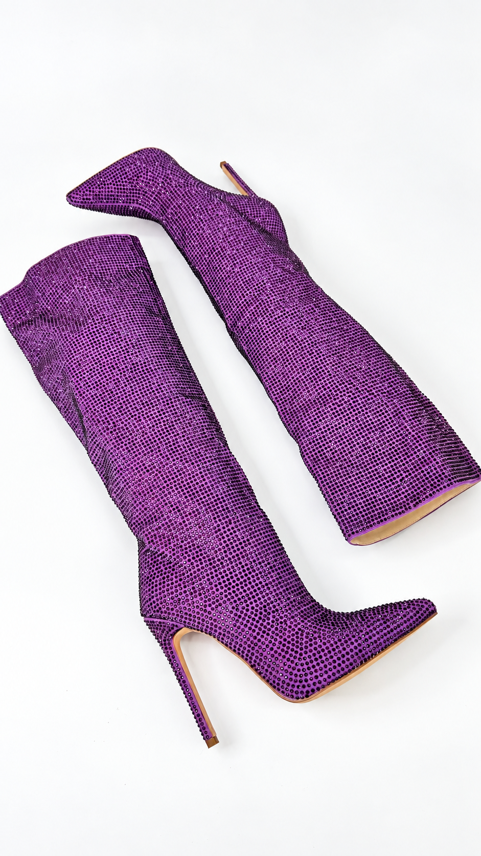 STIVALI STRASS VIOLA