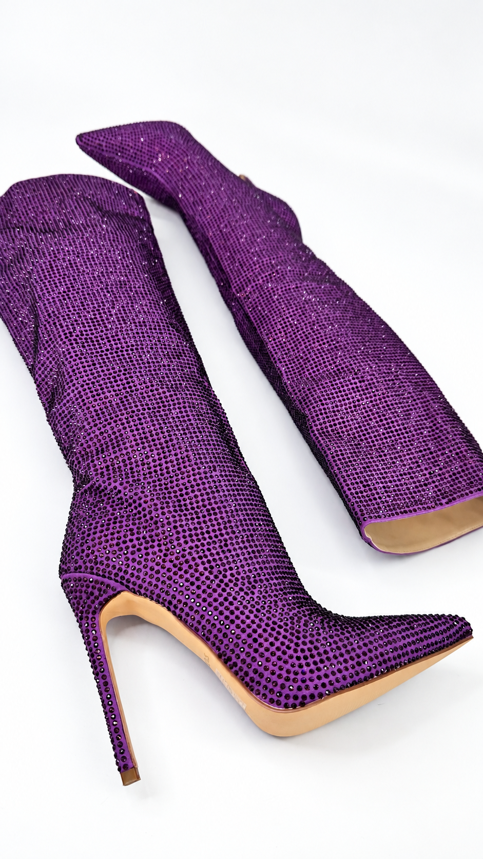 STIVALI STRASS VIOLA