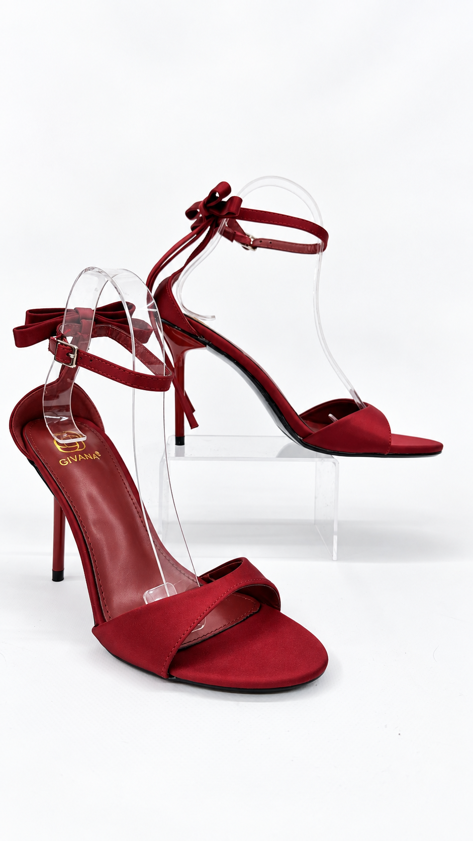 SANDALO CON FIOCCO SIMIL RASO BORDEAUX (39)