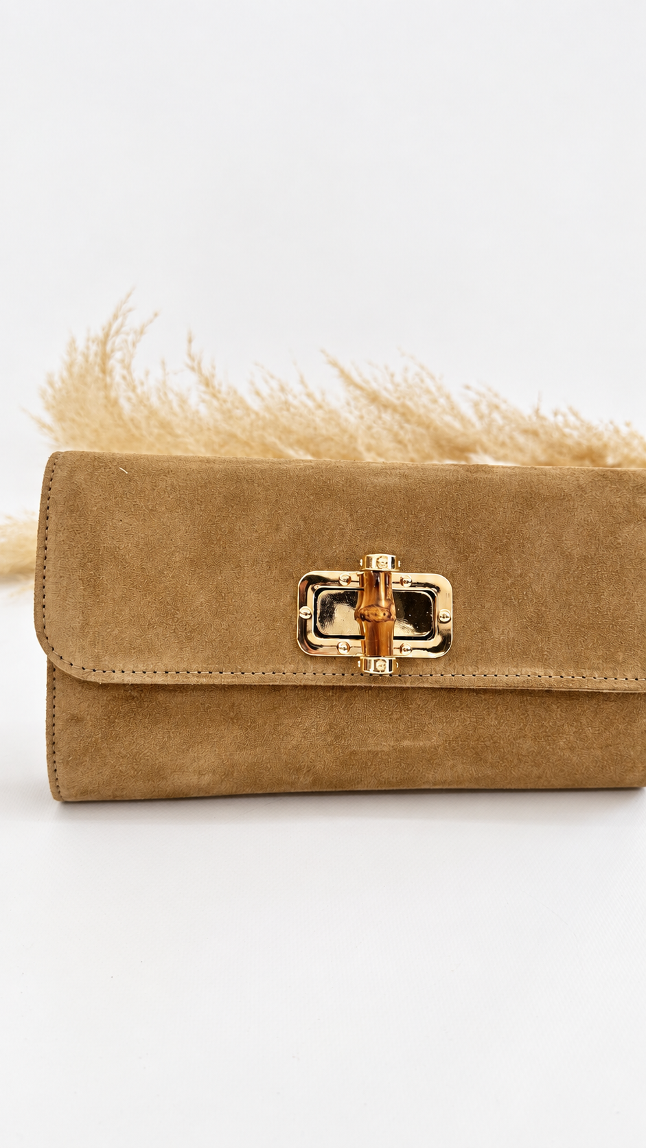 POCHETTE SCAMOSCIATA BAMBOO BEIGE