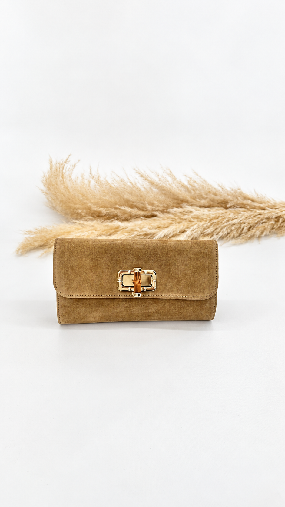 POCHETTE SCAMOSCIATA BAMBOO BEIGE
