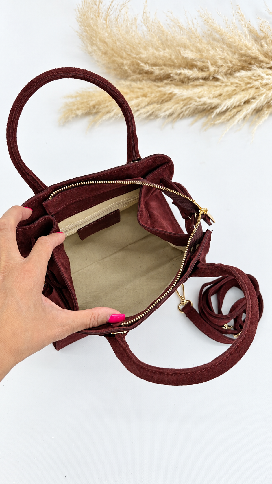 MINI BAULETTO SCAMOSCIATO BORDEAUX
