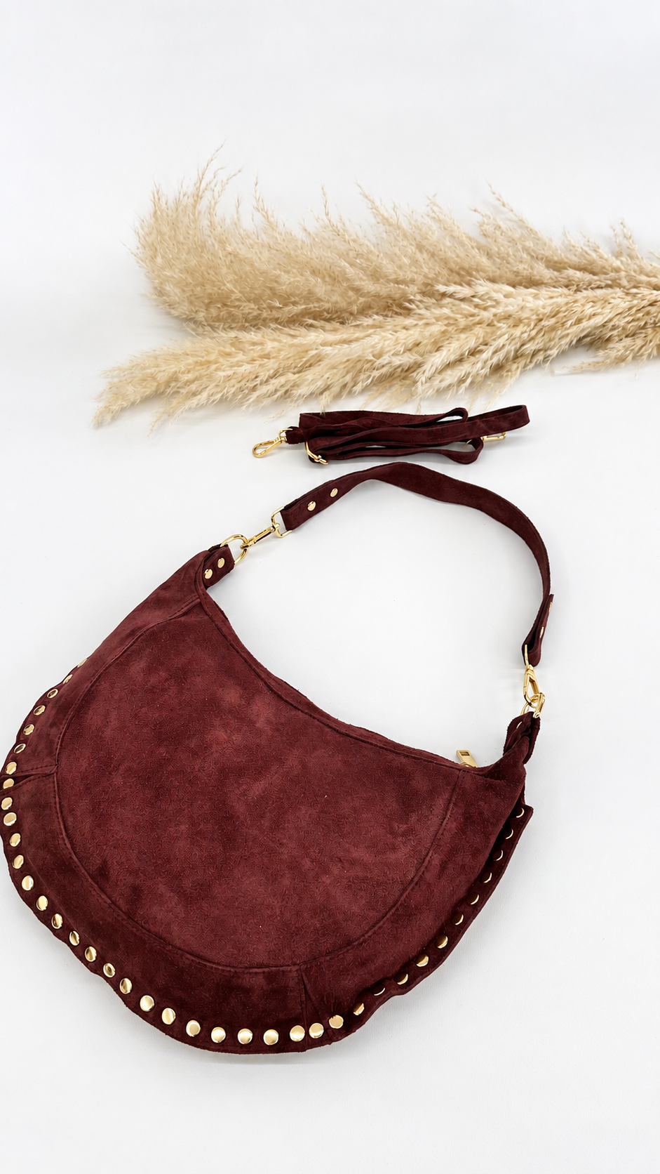BORSA MOON CON BORCHIE BORDEAUX