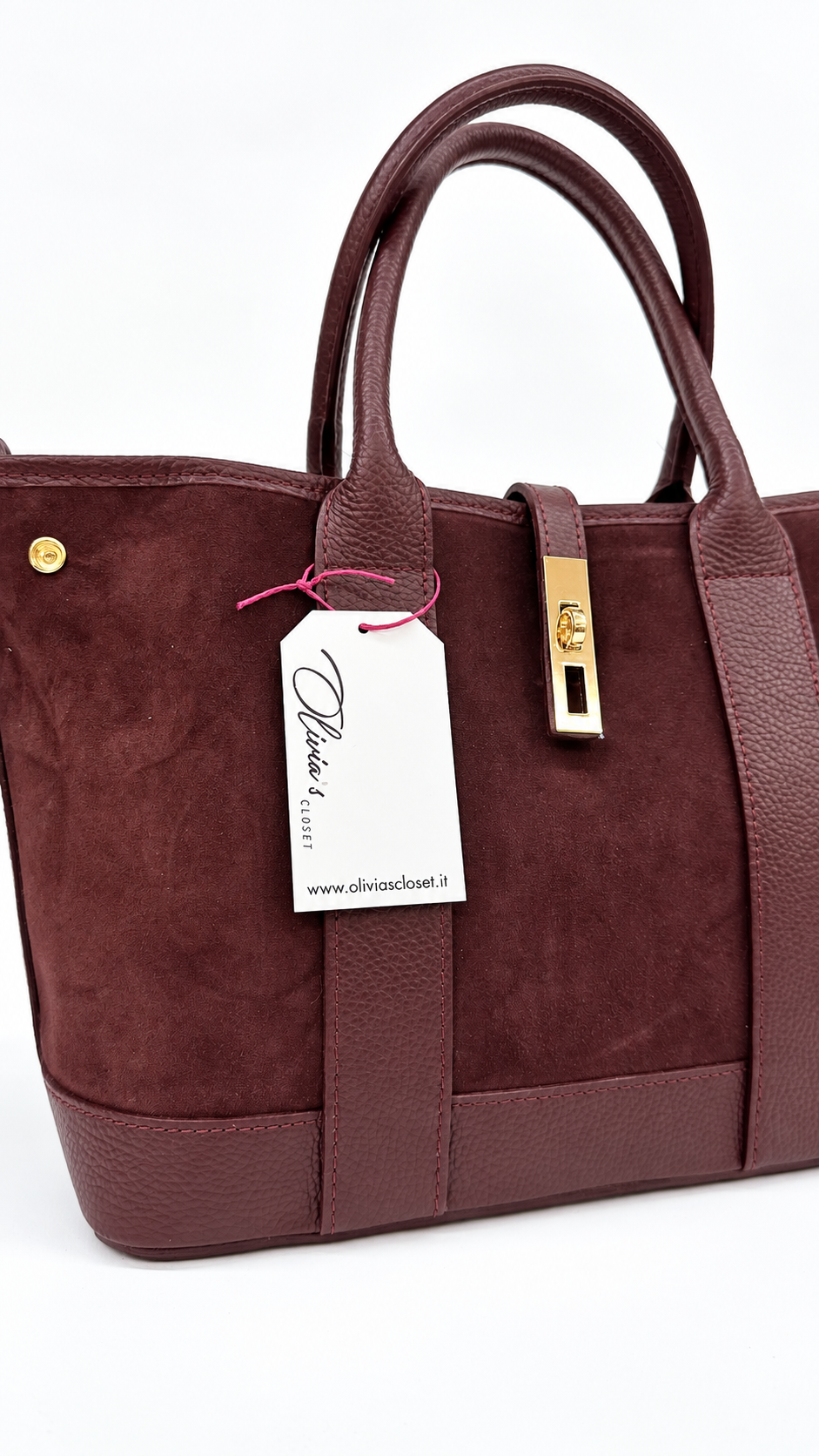 BORSA BAULETTO SCAMOSCIATA BORDEAUX