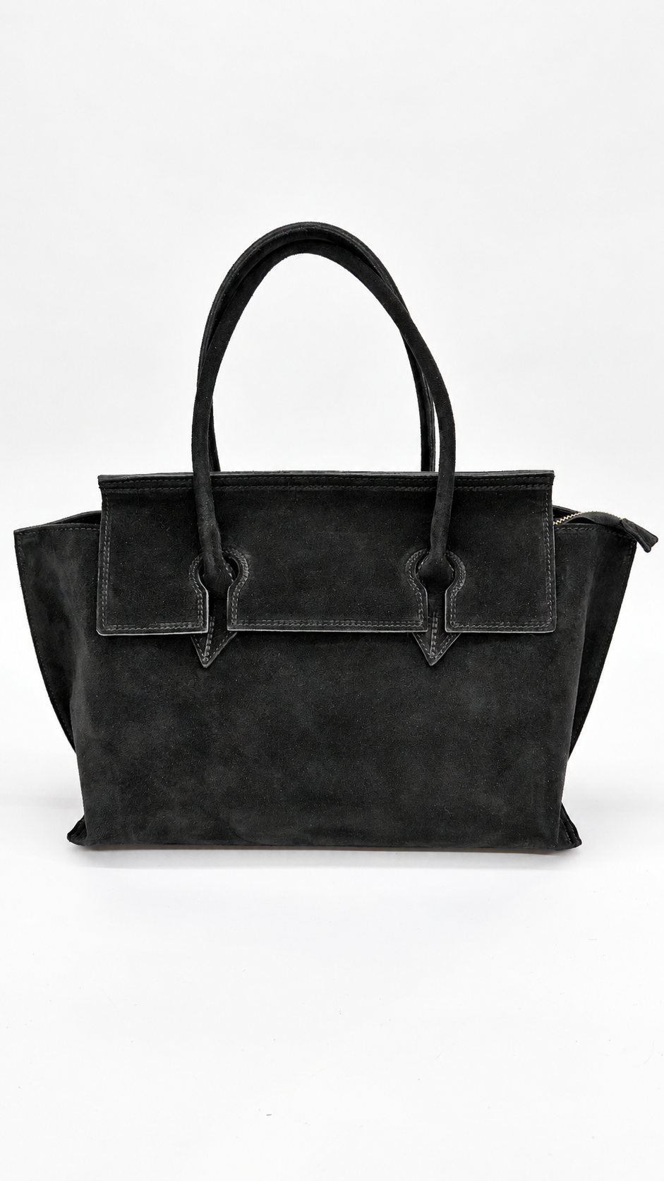 BORSA SCAMOSCIATA NERA MEDIA