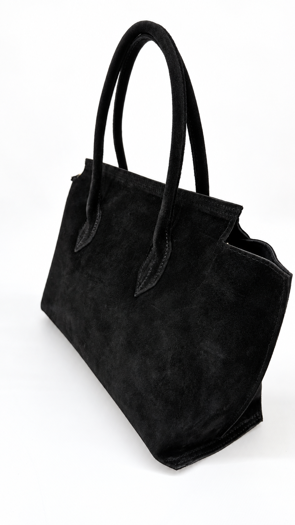 BORSA SCAMOSCIATA NERA MEDIA