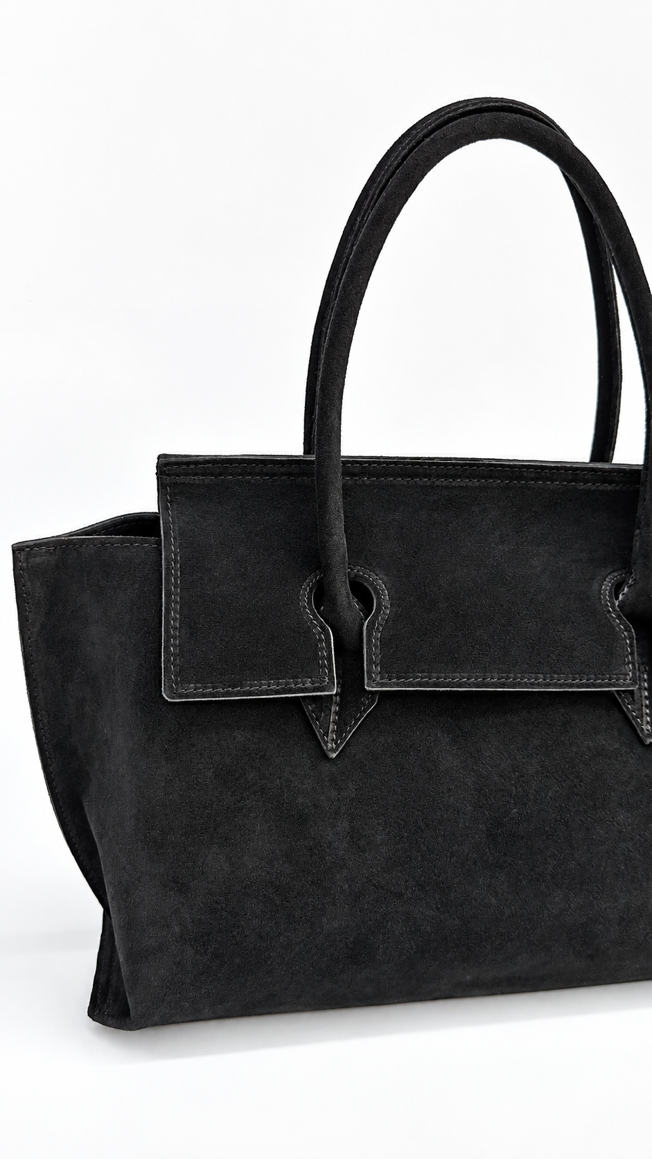 BORSA SCAMOSCIATA NERA MEDIA