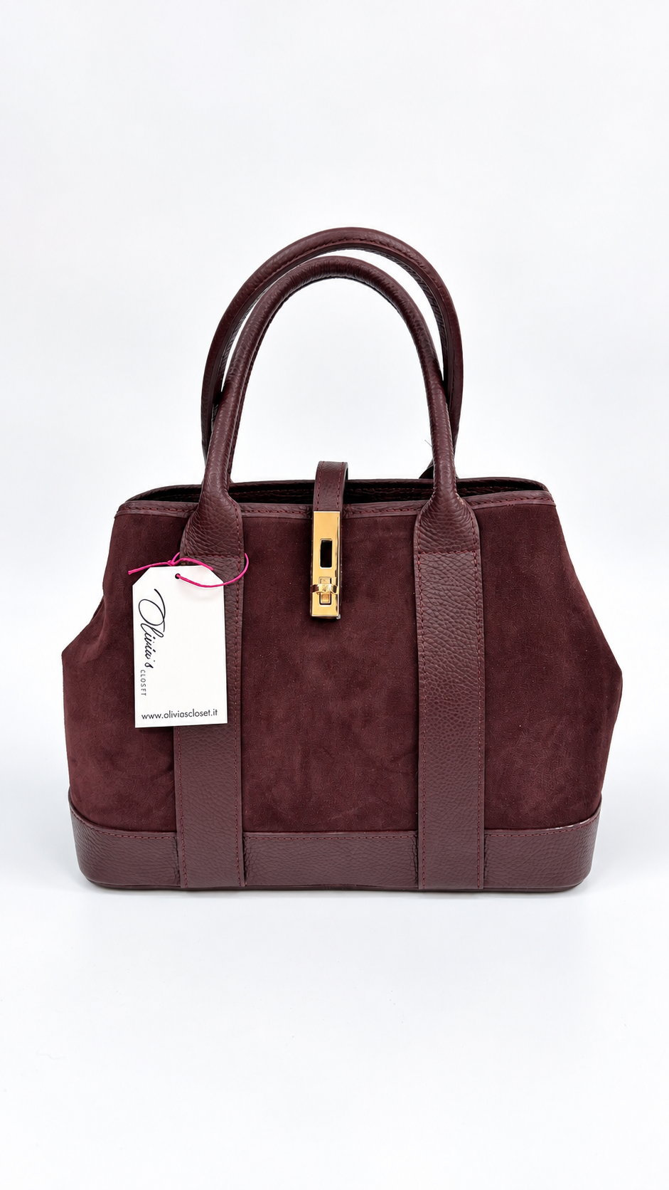 BORSA BAULETTO SCAMOSCIATA BORDEAUX