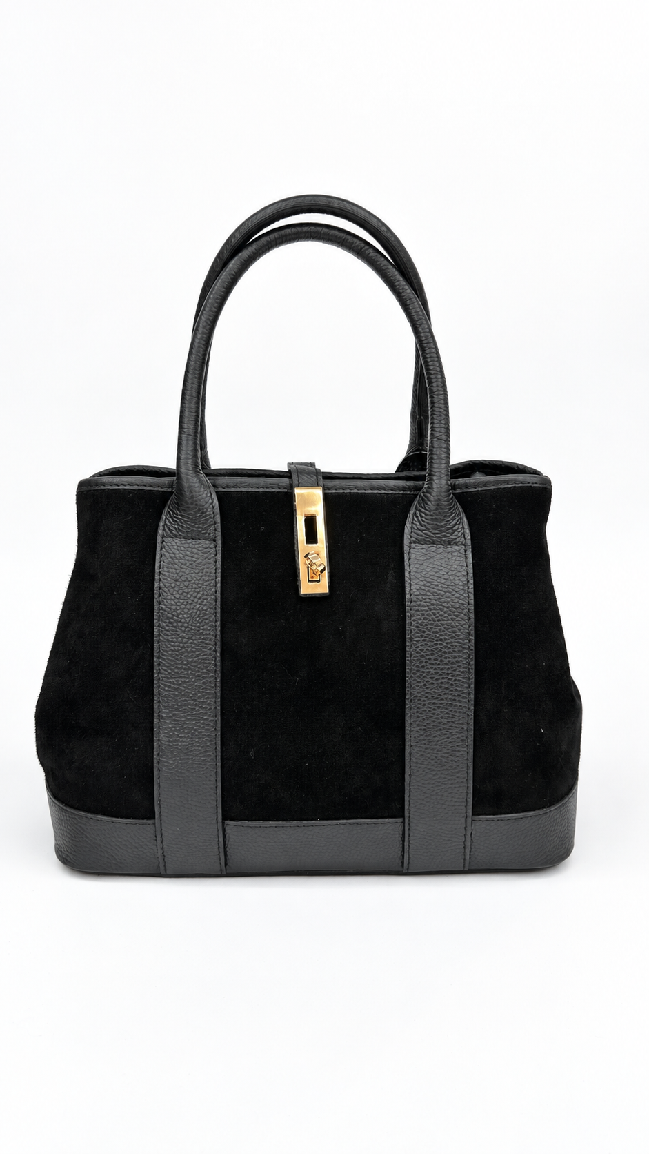 BORSA BAULETTO SCAMOSCIATA NERA