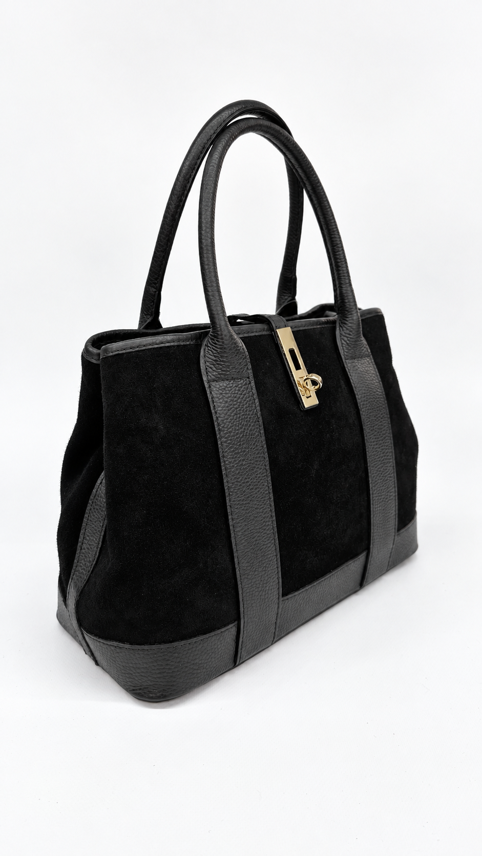 BORSA BAULETTO SCAMOSCIATA NERA