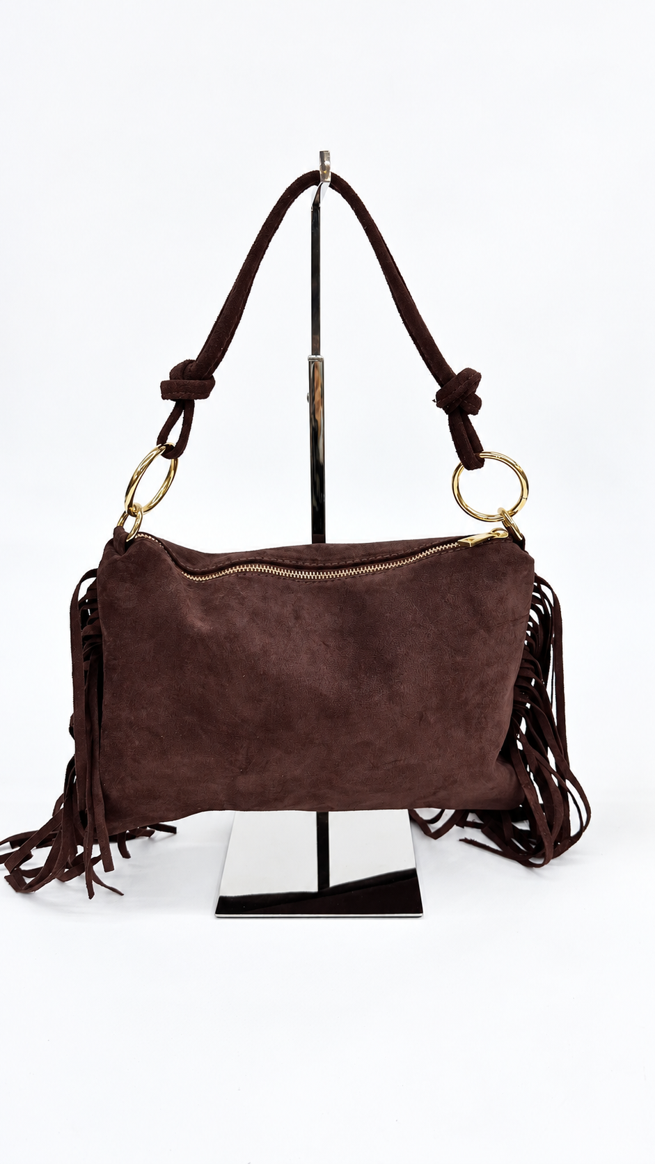 BORSETTA CON FRANGE BORDEAUX