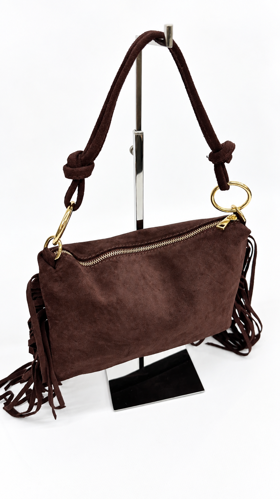 BORSETTA CON FRANGE BORDEAUX