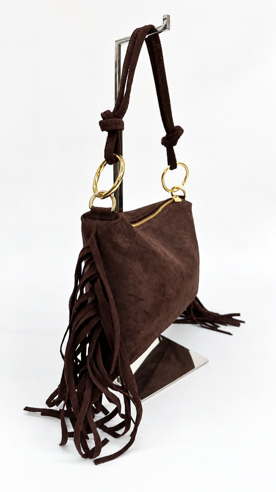 BORSETTA CON FRANGE BORDEAUX