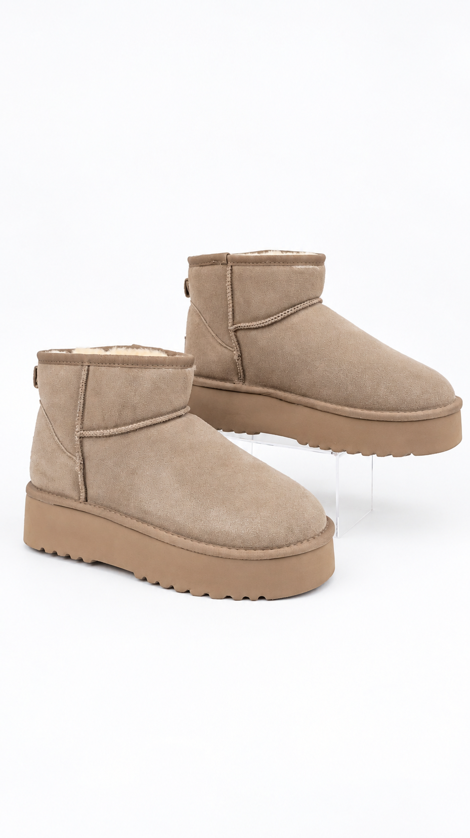 STIVALETTI KAKI PLATFORM ALTI