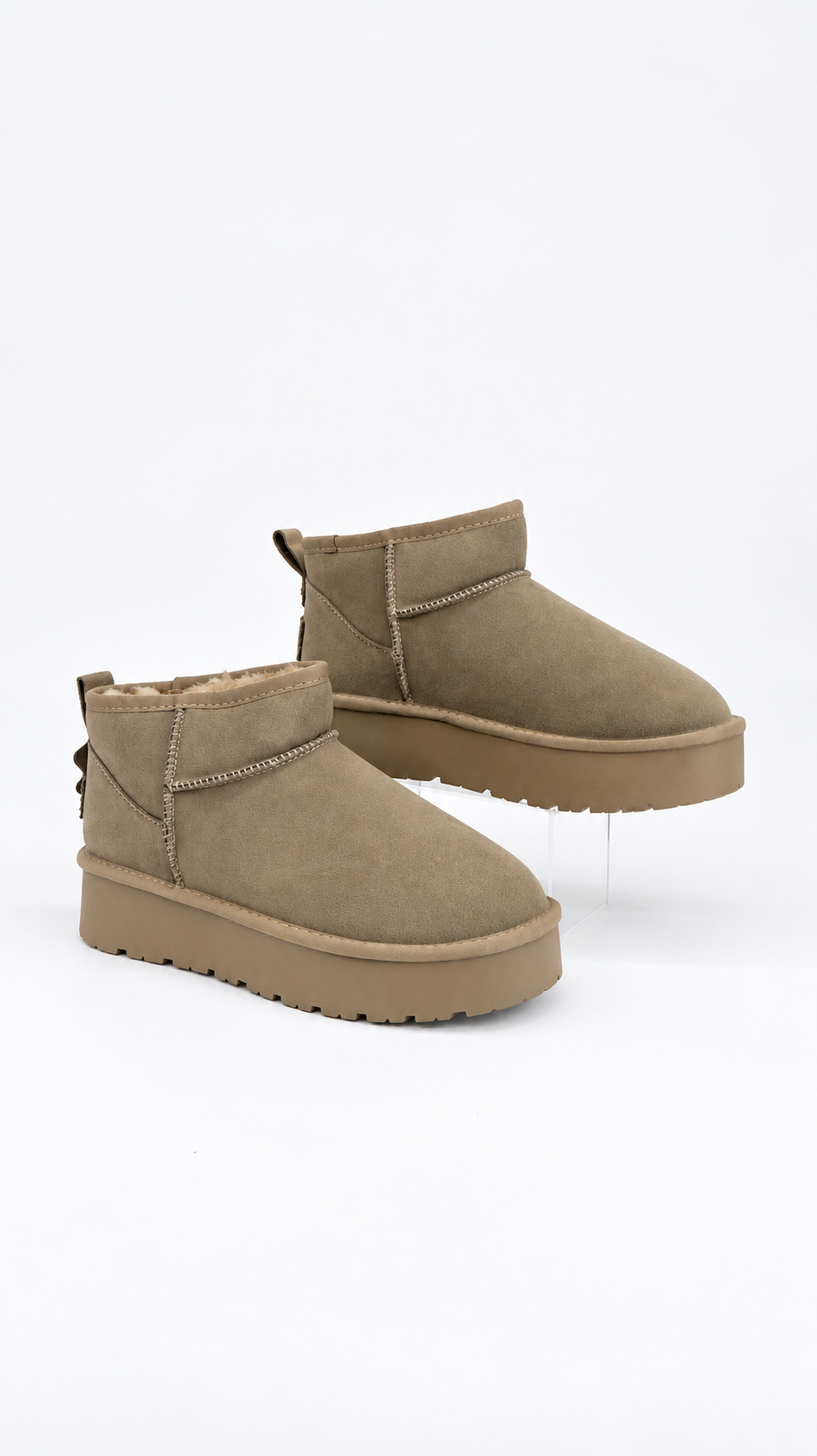 STIVALETTI TAUPE PLATFORM
