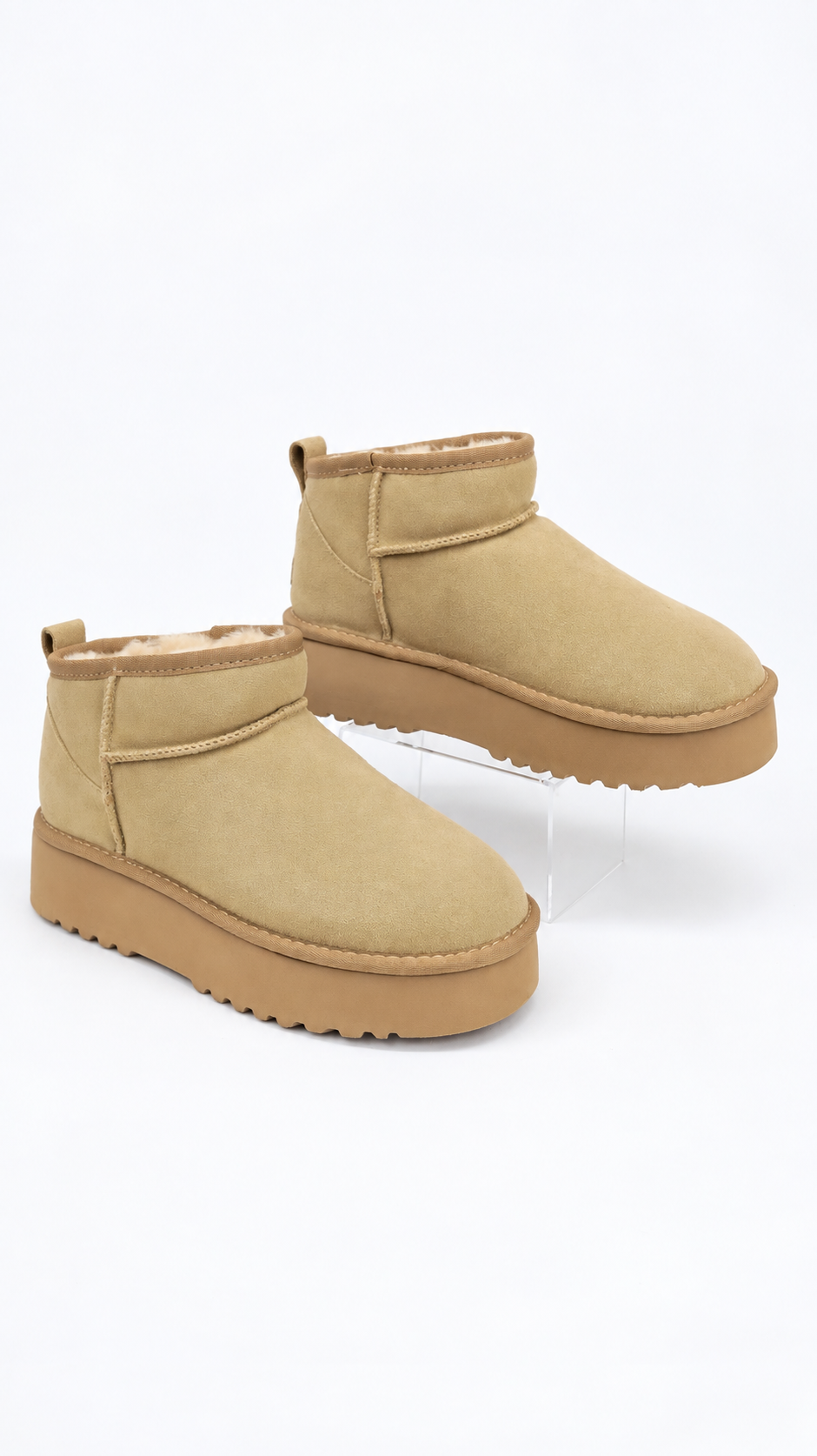 STIVALETTI BEIGE PLATFORM