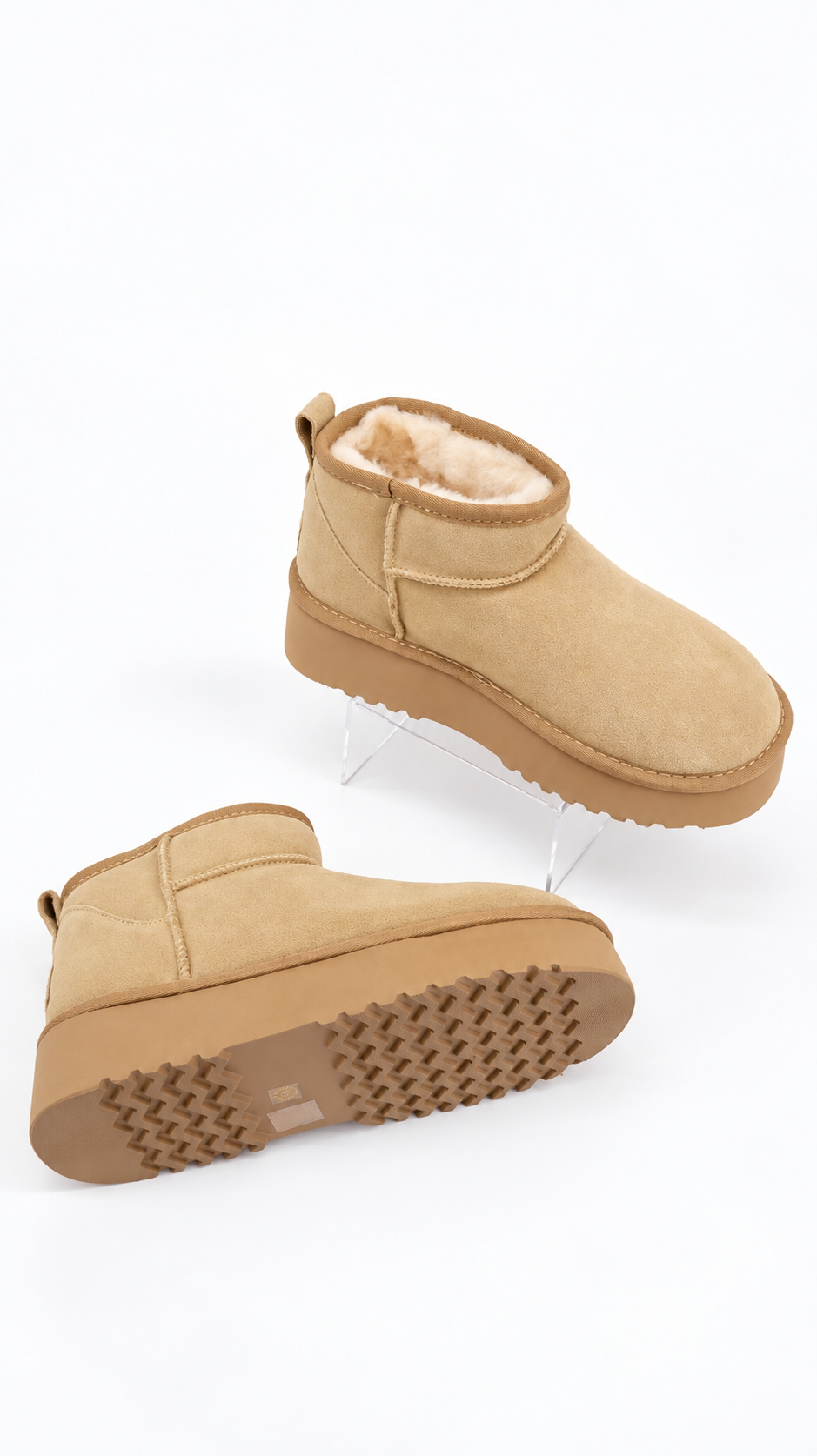 STIVALETTI BEIGE PLATFORM
