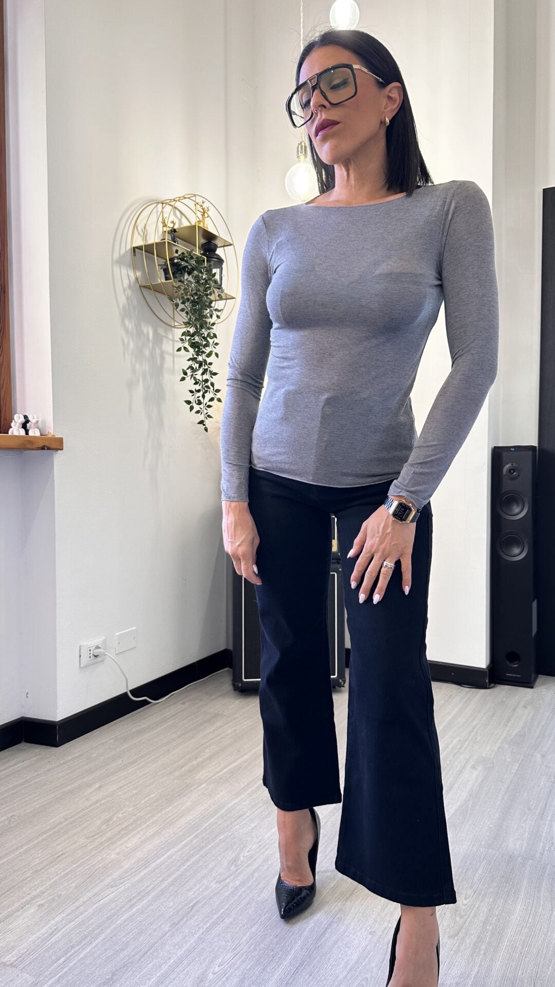 MAGLIA IN CASHMERE GRIGIA