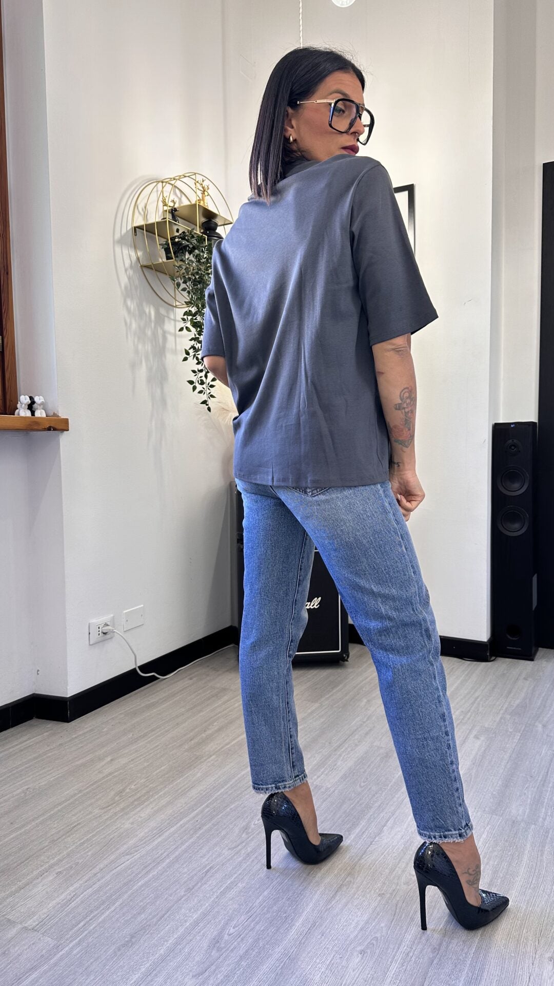 T-SHIRT TAGLIO UOMO GRIGIA SCURA