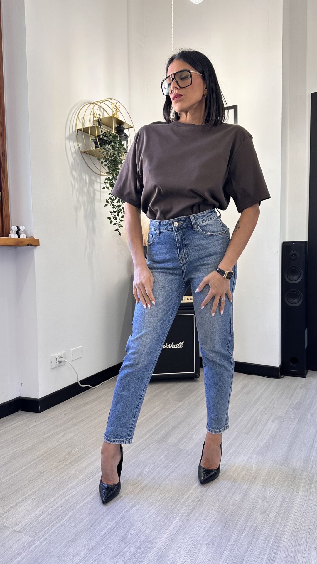 T-SHIRT MARRONE OVERSIZE