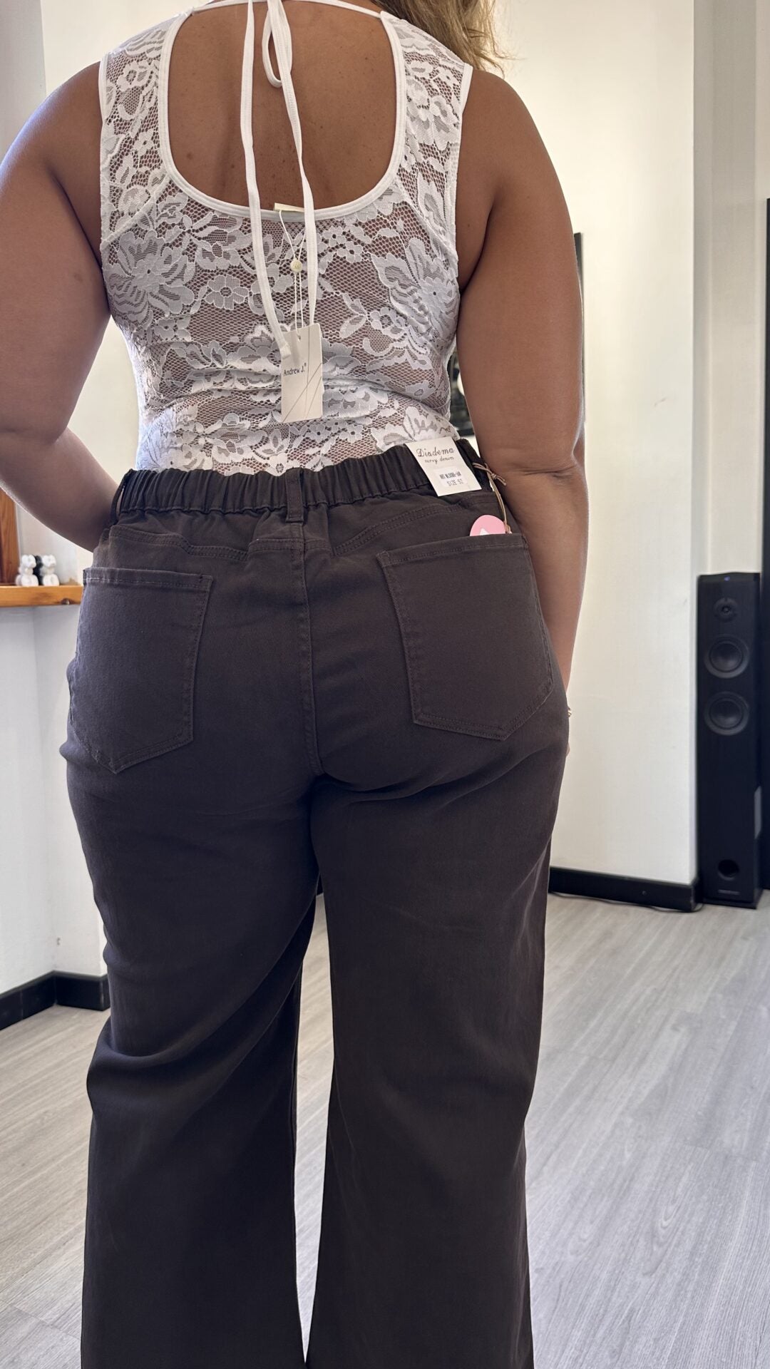 0088 JEANS A PALAZZO MARRONE