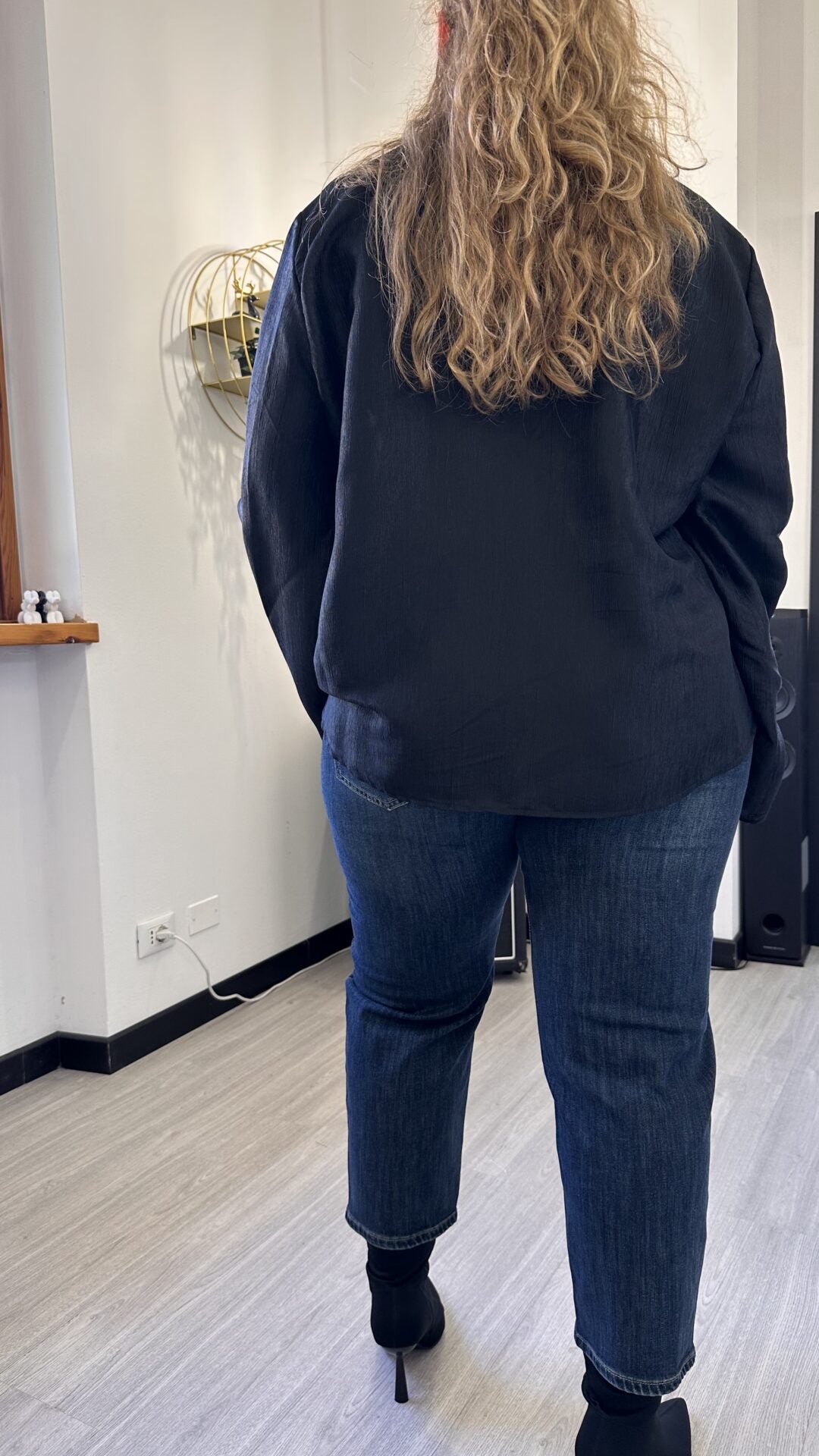 CAMICIA SATIN NERA