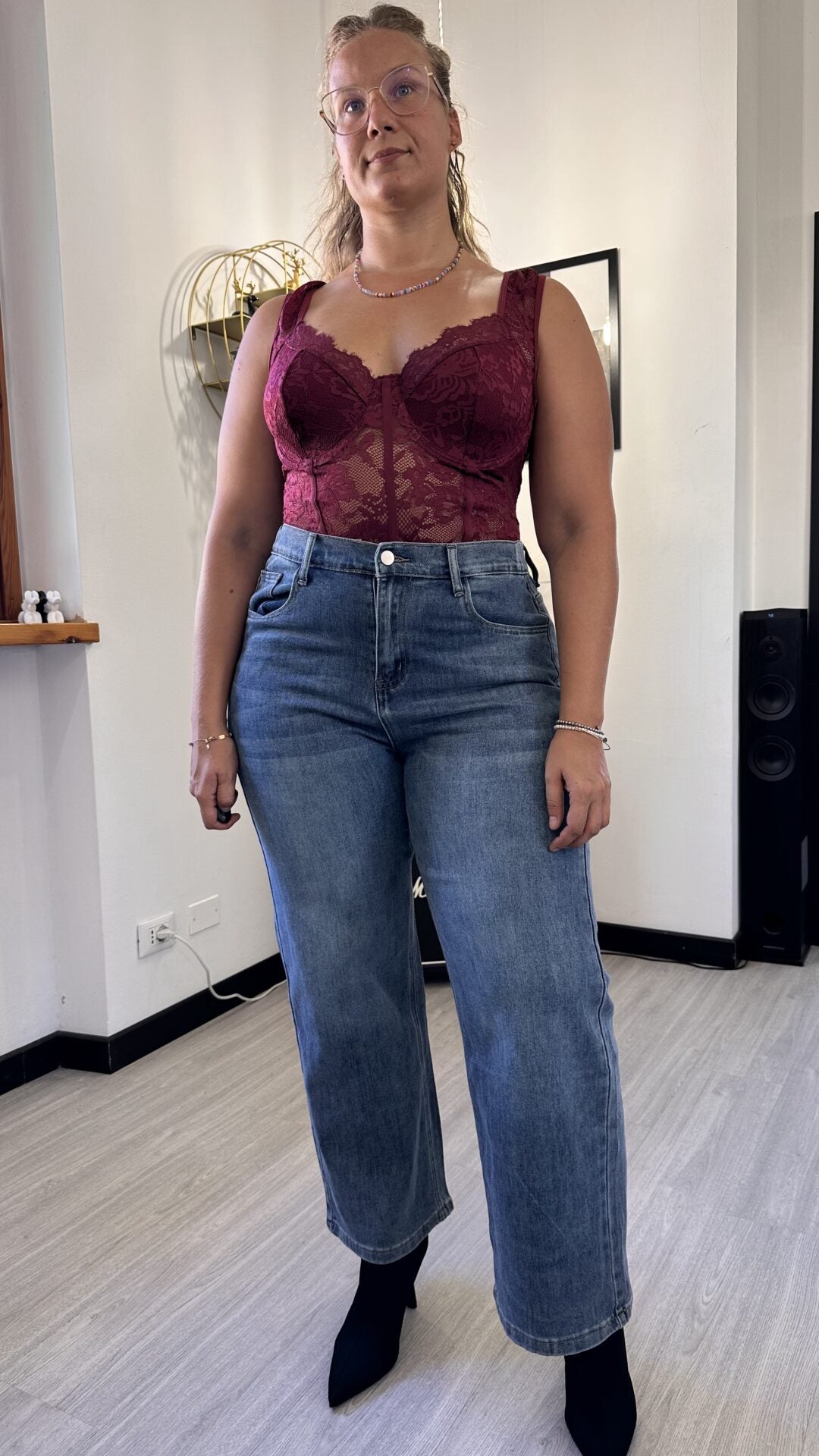 0081 JEANS A PALAZZO AZZURRO