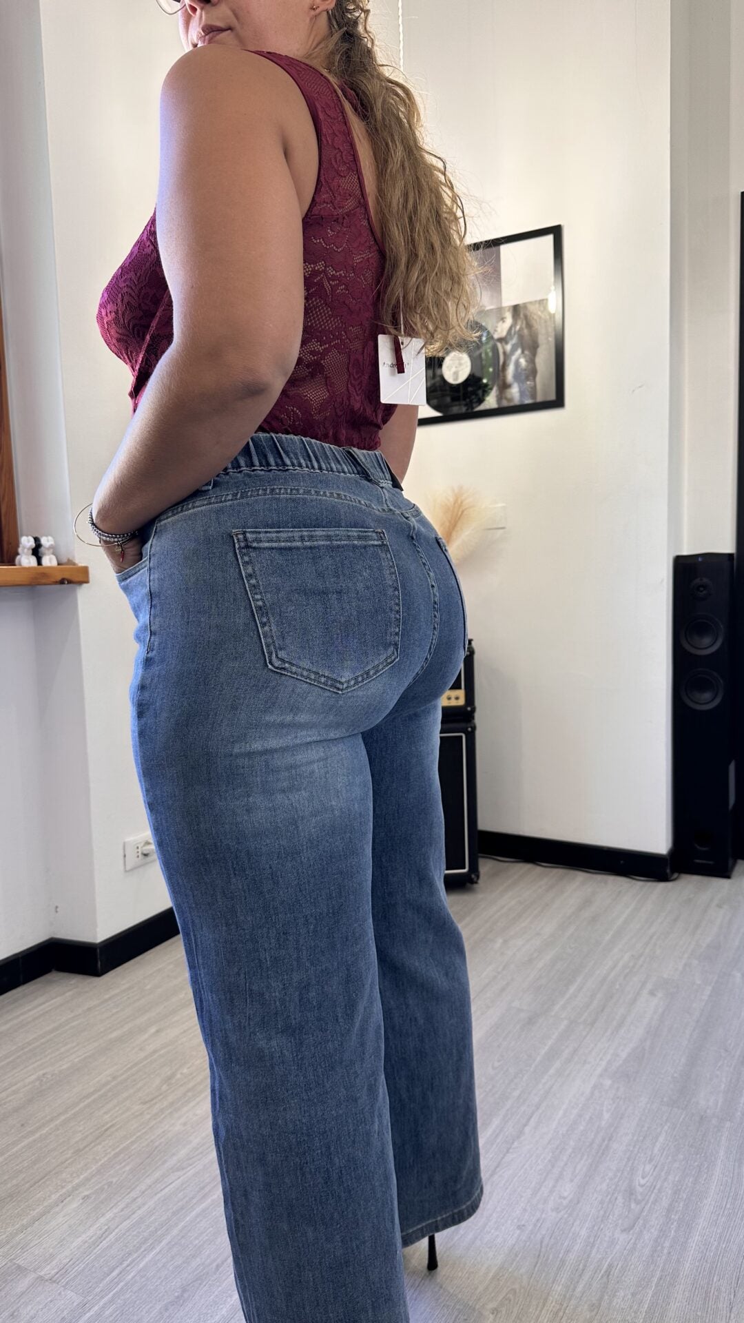 0081 JEANS A PALAZZO AZZURRO