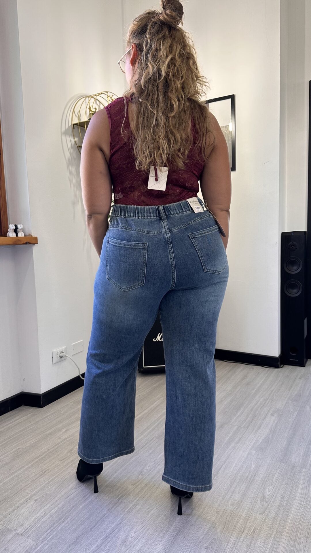 0081 JEANS A PALAZZO AZZURRO