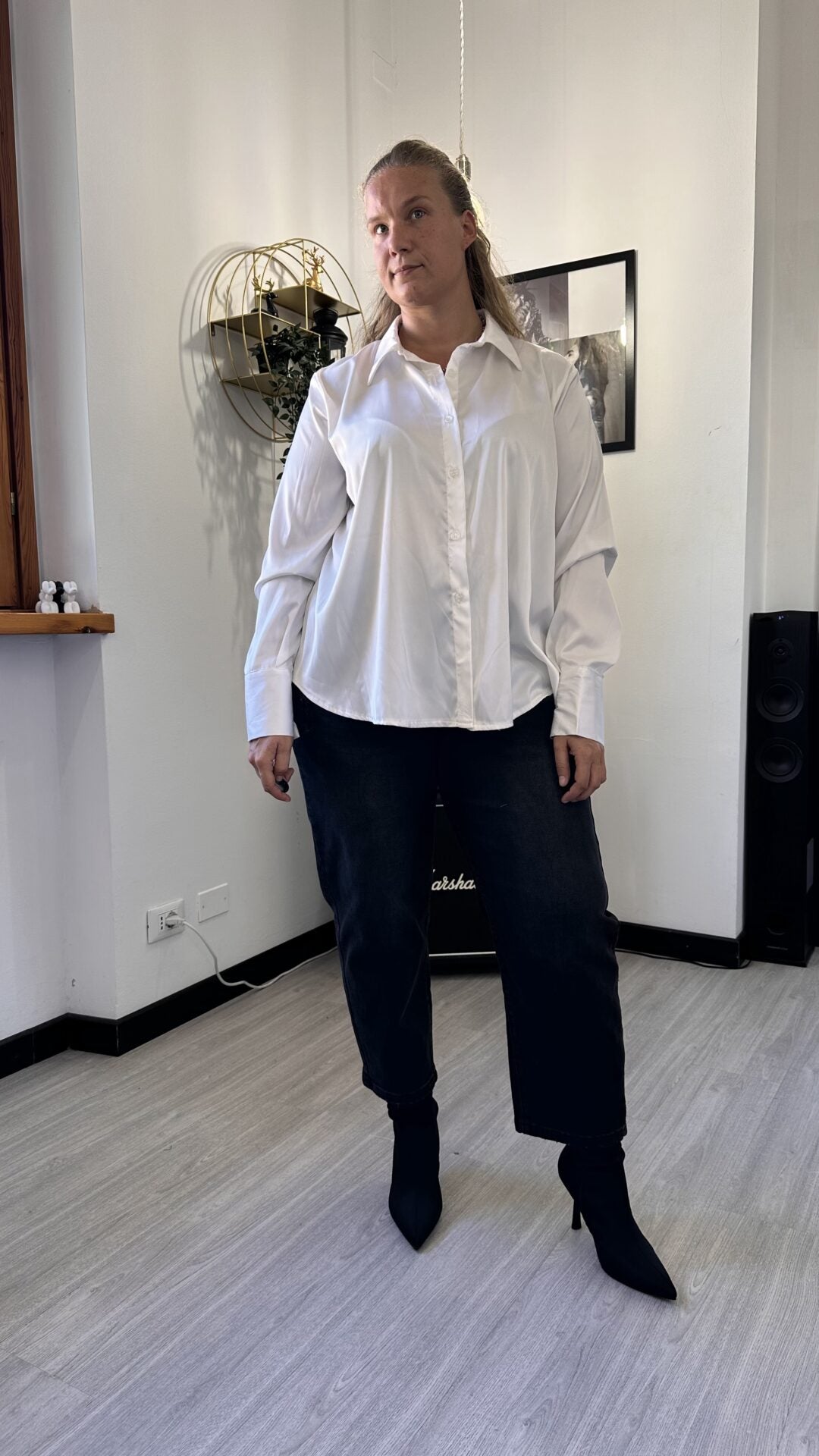 CAMICIA SATIN LISCIA BIANCA