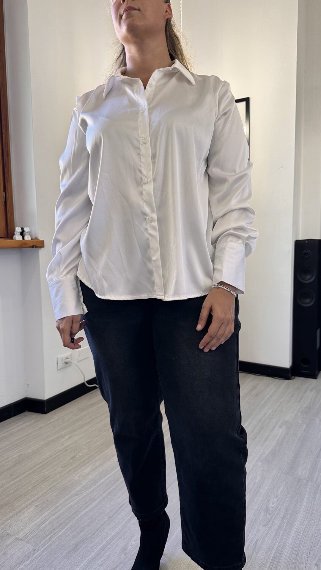 CAMICIA SATIN LISCIA BIANCA