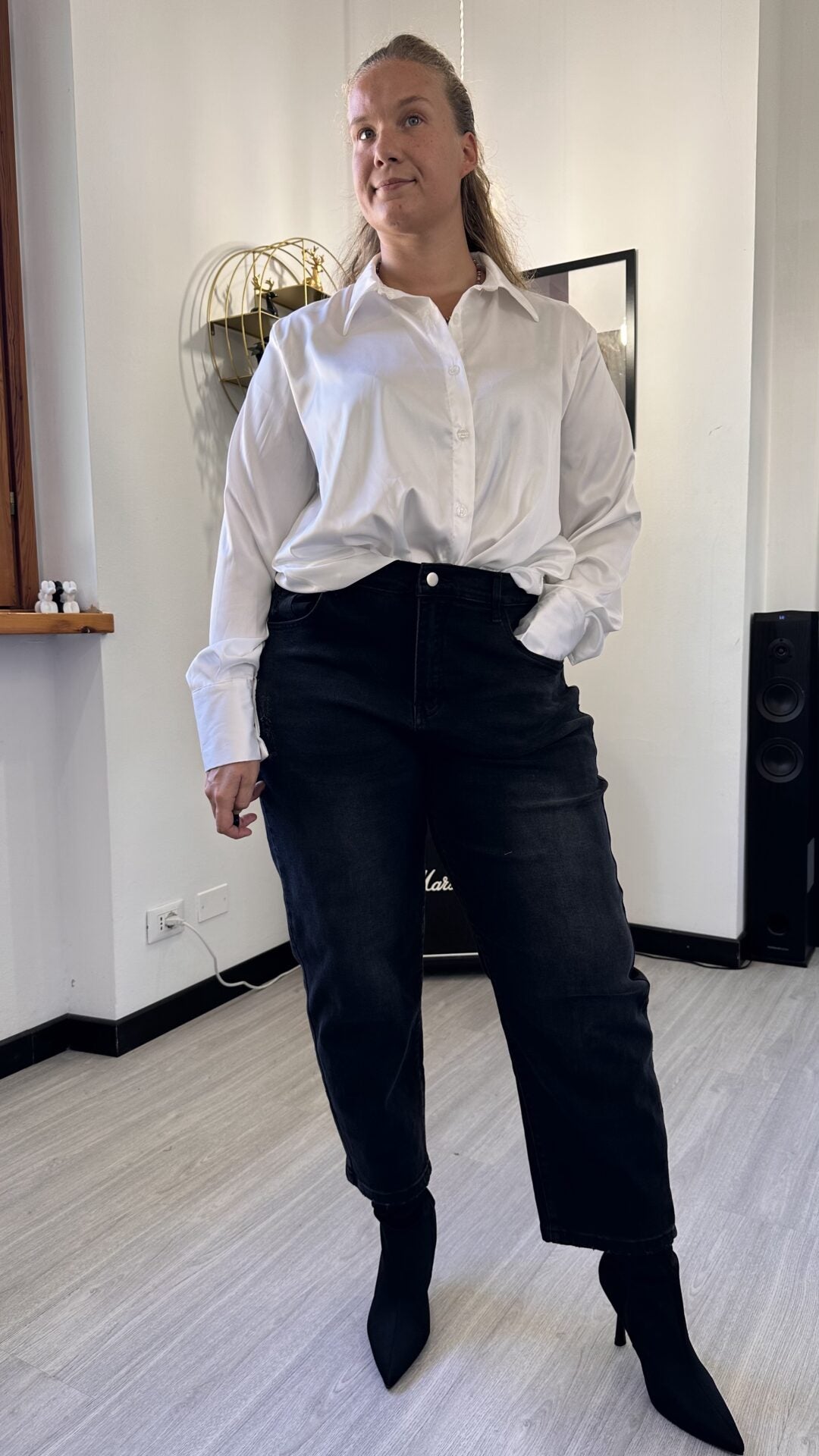 CAMICIA SATIN LISCIA BIANCA