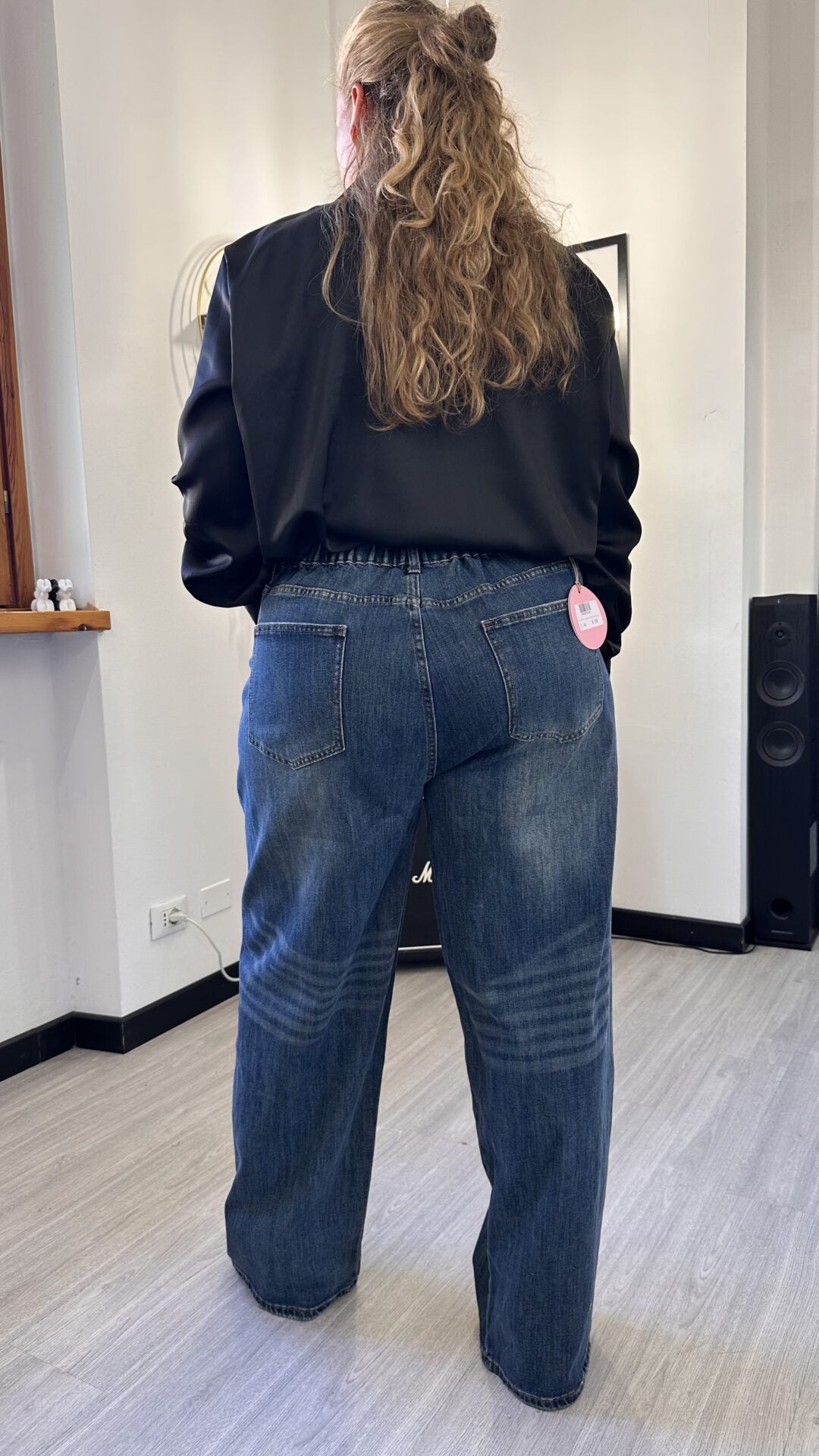 0085 JEANS A PALAZZO LAVAGGIO MEDIO