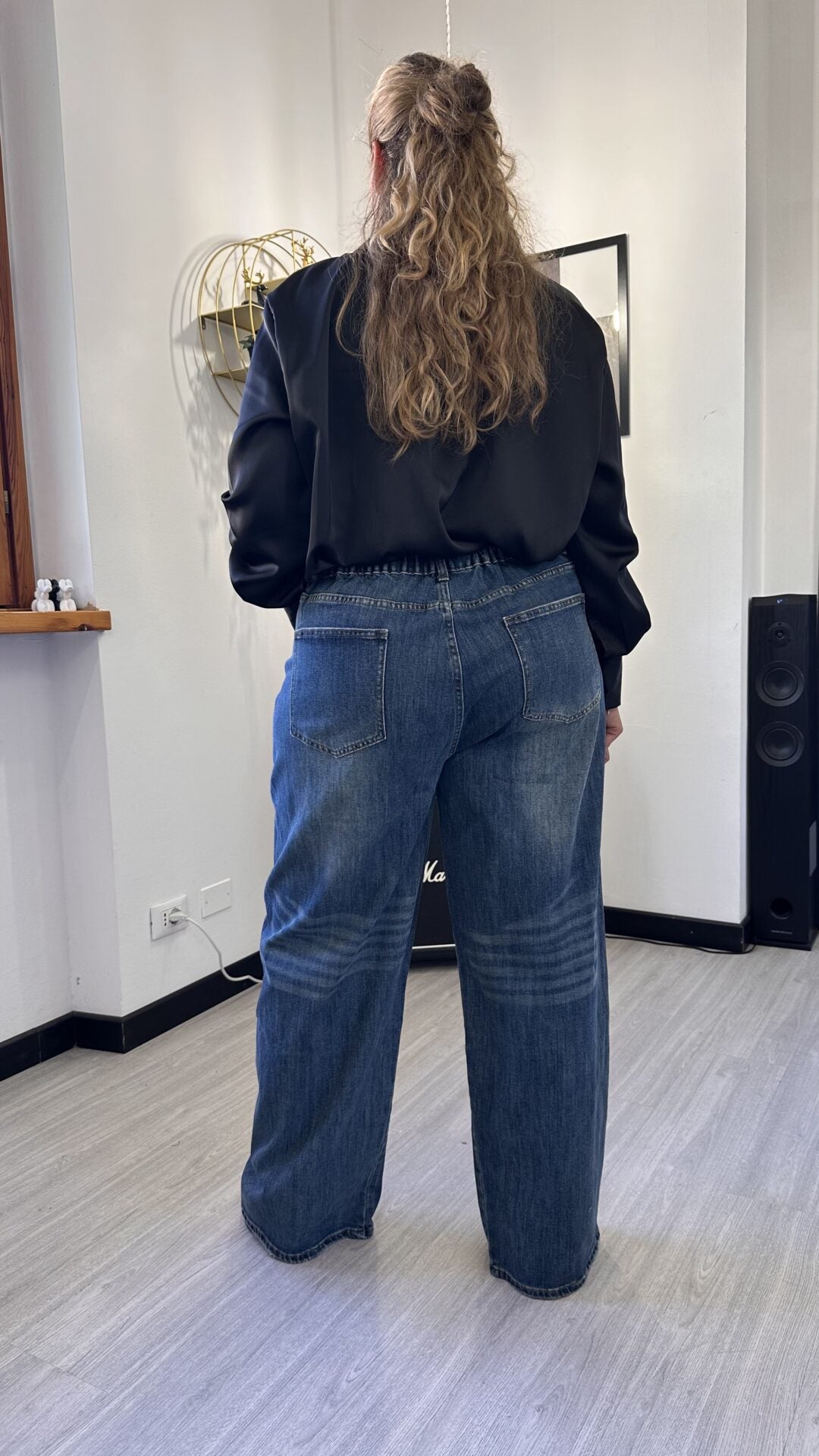 0085 JEANS A PALAZZO LAVAGGIO MEDIO
