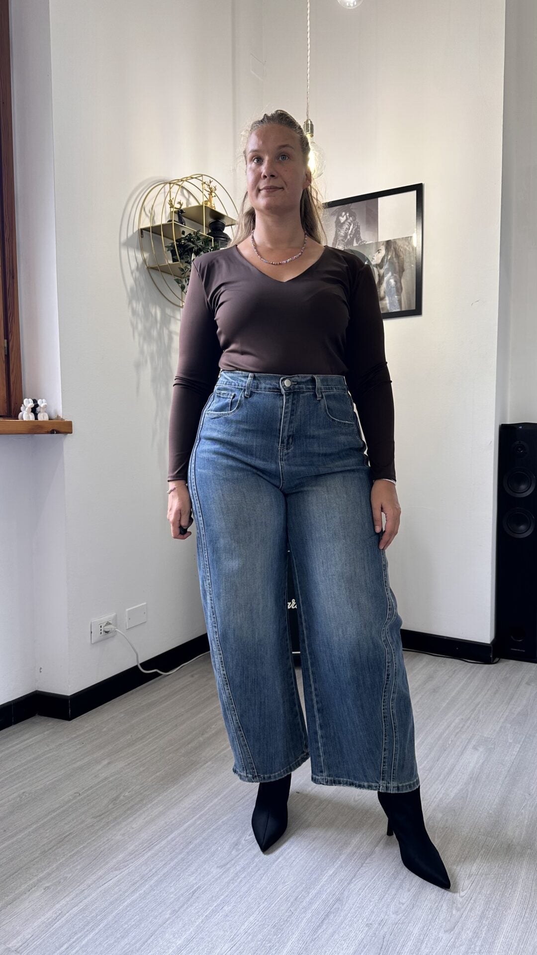 0091 JEANS A PALAZZO CHIARO