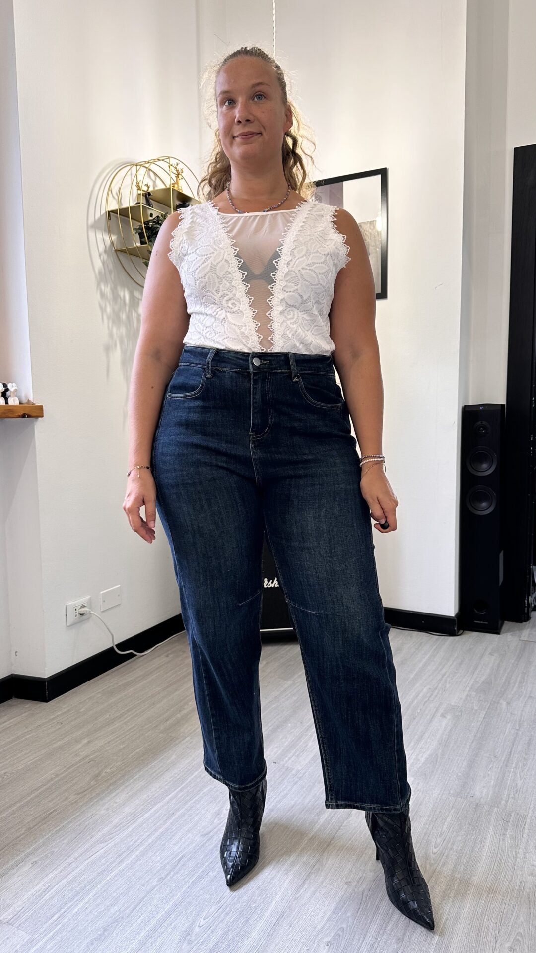 BODY CON PIZZO E TRASPARENZE BIANCO