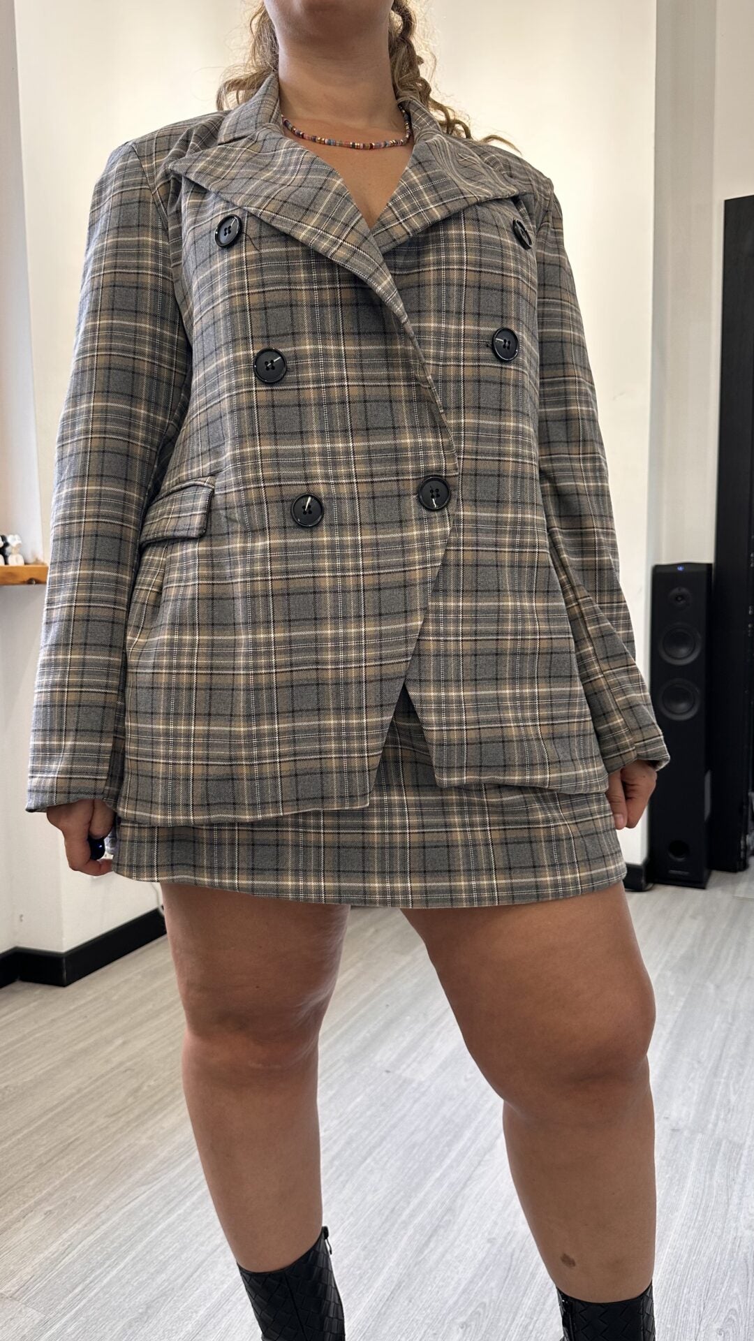 COORDINATO TARTAN GRIGIO