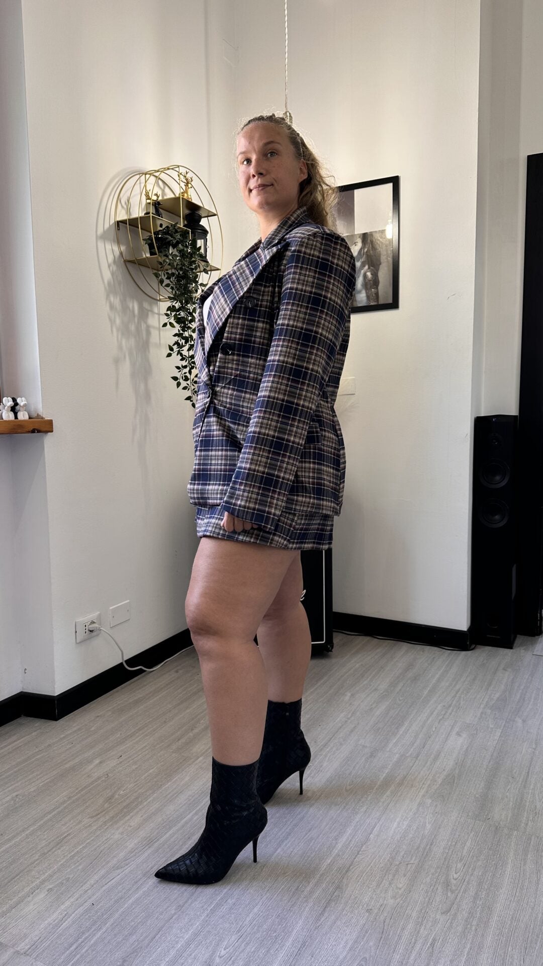 COORDINATO TARTAN BLU