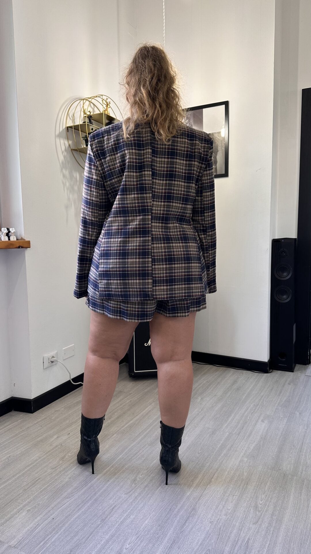 COORDINATO TARTAN BLU
