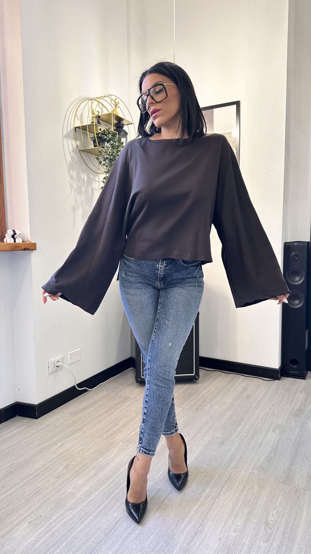 LONG SLEEVE OVER MARRONE