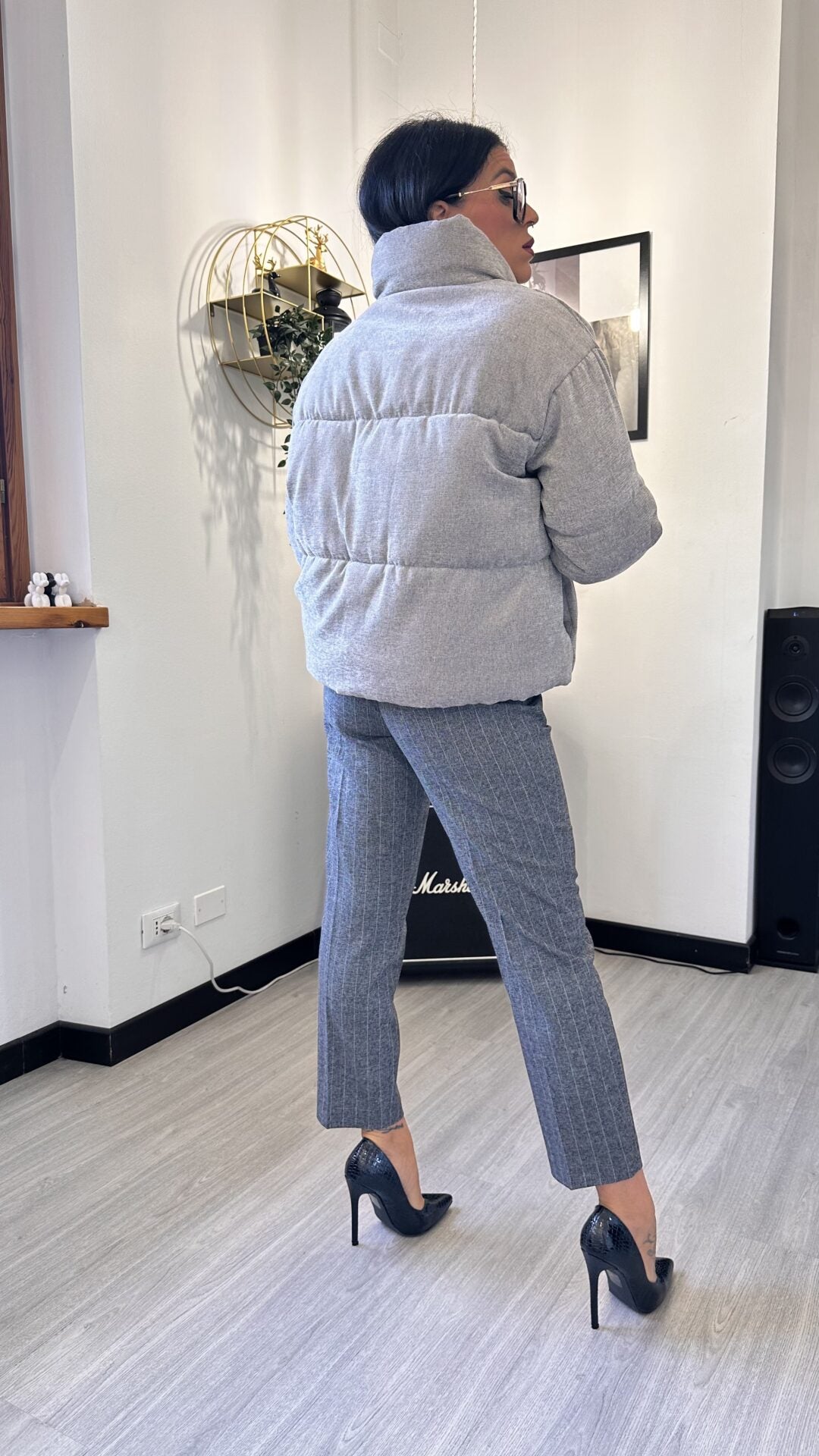 BOMBER IN TESSUTO GRIGIO