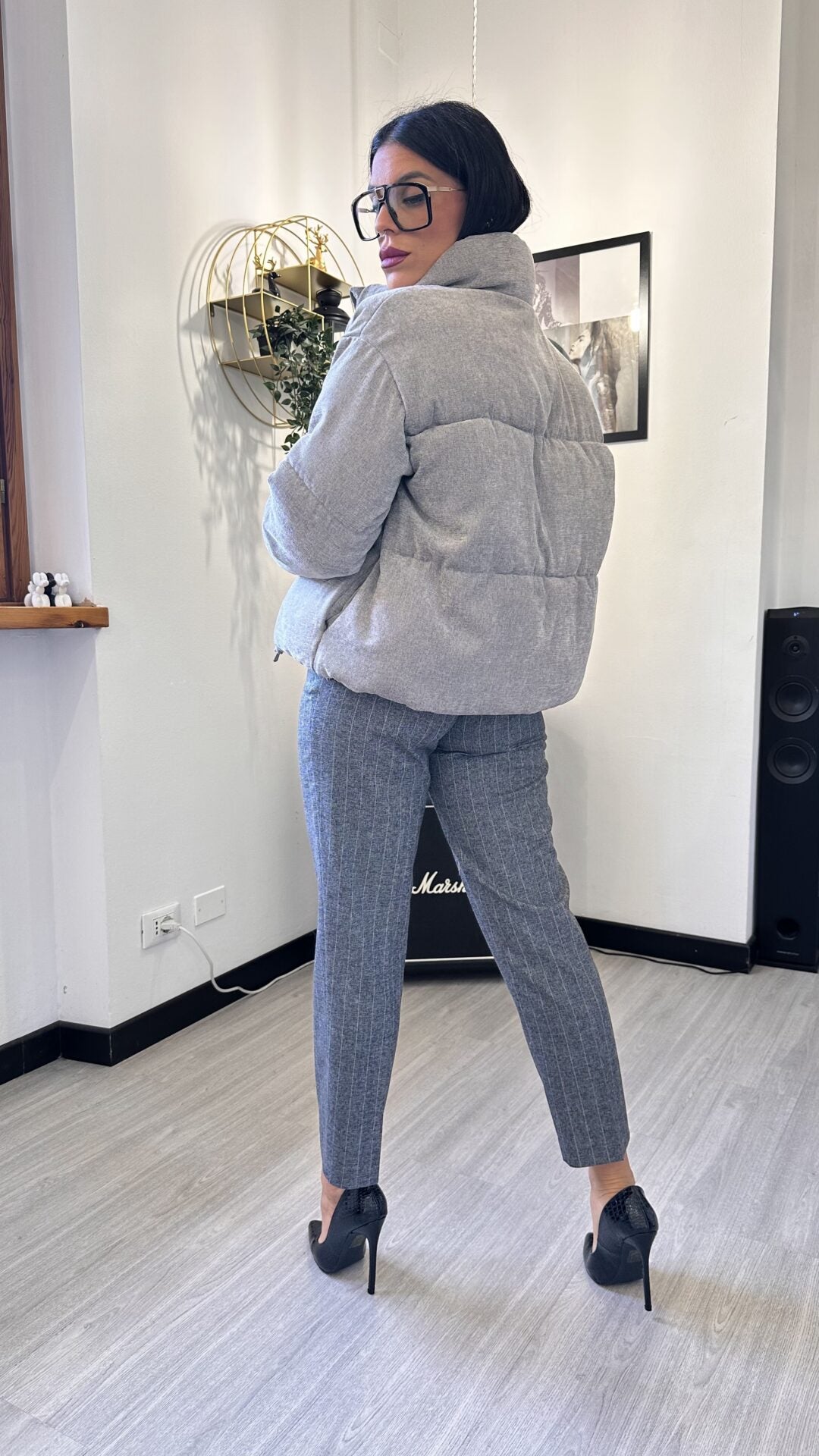 BOMBER IN TESSUTO GRIGIO