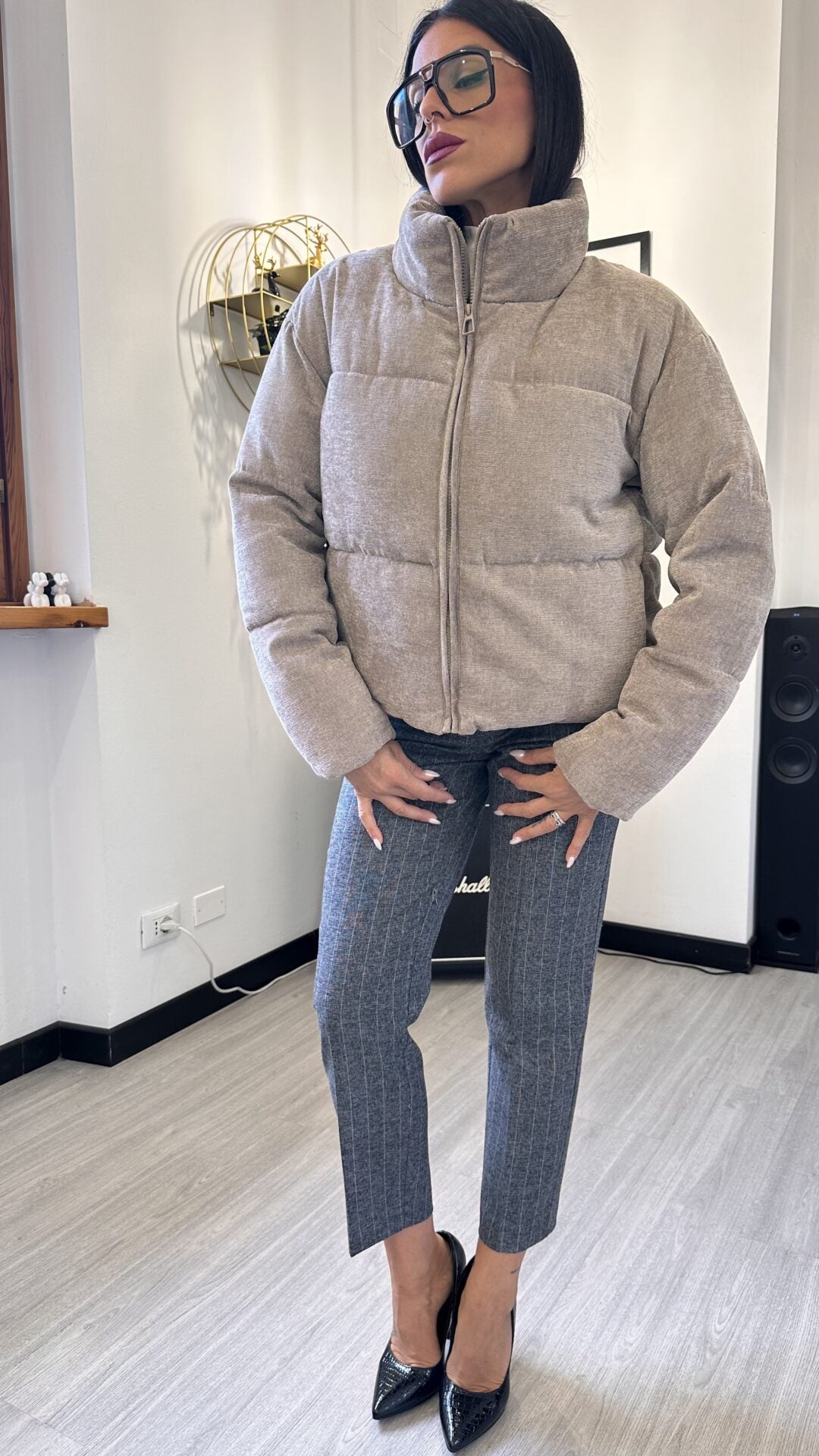 BOMBER IN TESSUTO SABBIA