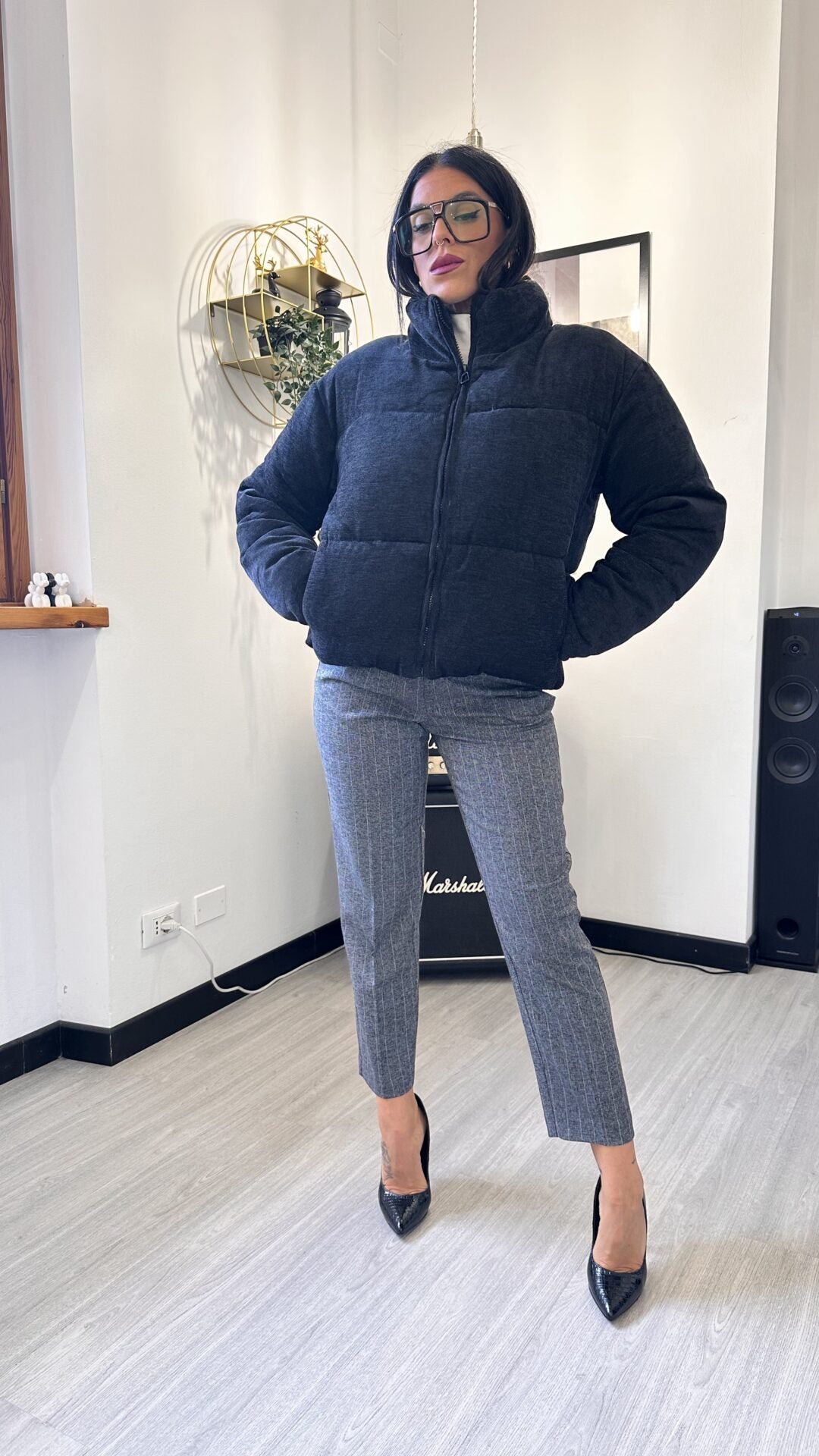 BOMBER IN TESSUTO NERO