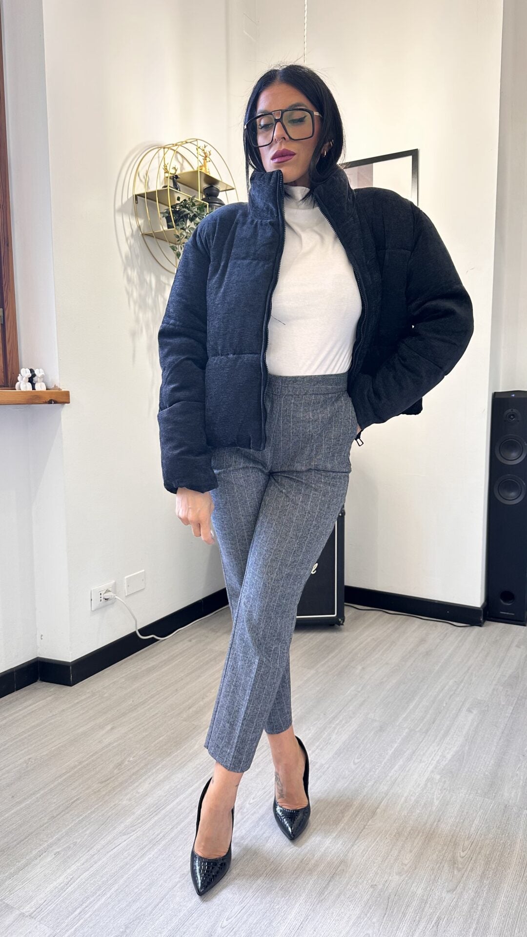 BOMBER IN TESSUTO NERO