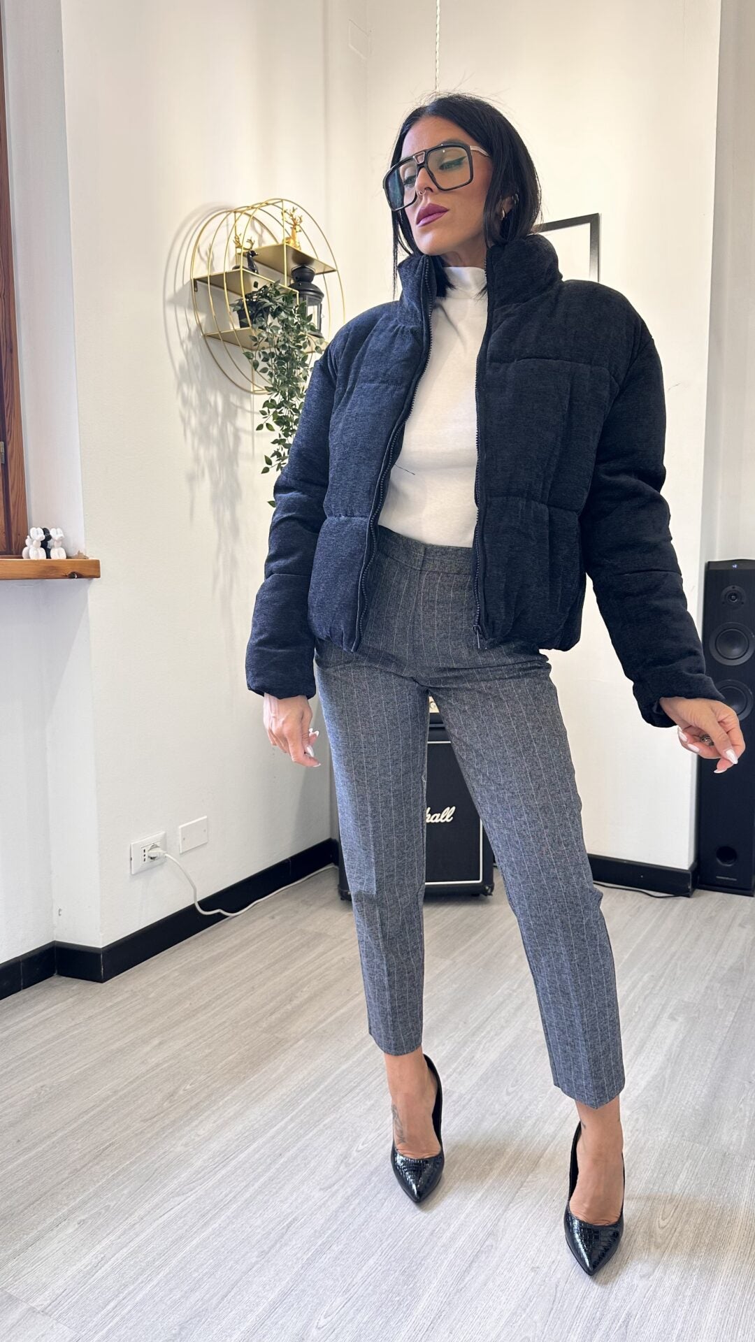 BOMBER IN TESSUTO NERO