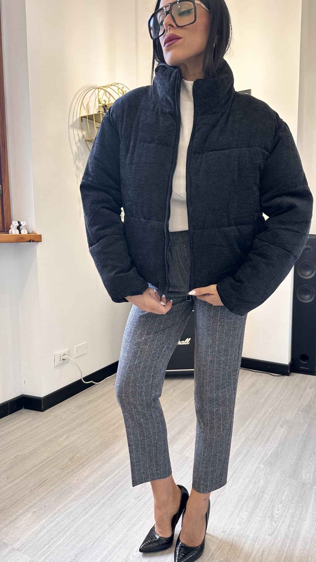 BOMBER IN TESSUTO NERO