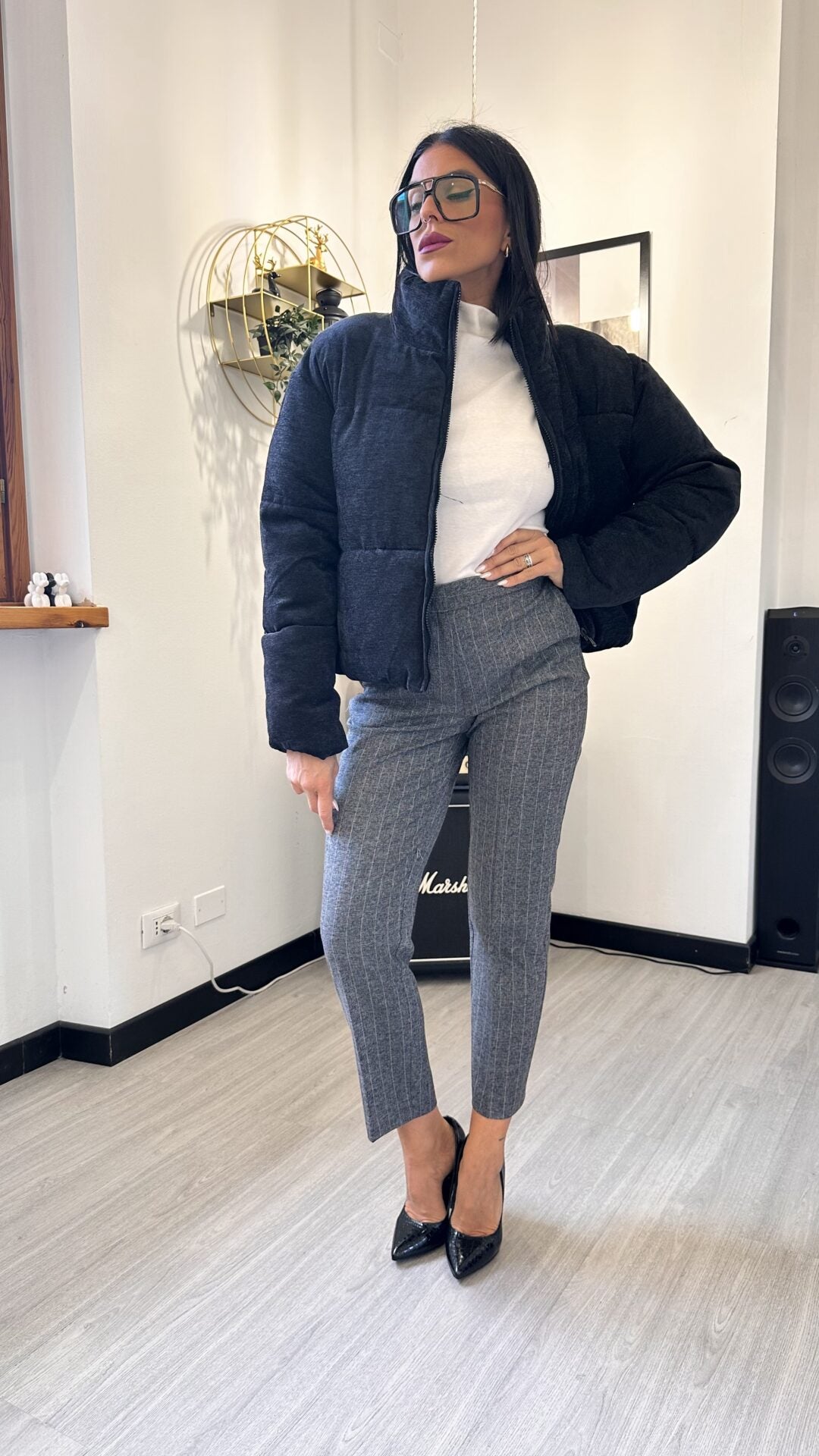 BOMBER IN TESSUTO NERO