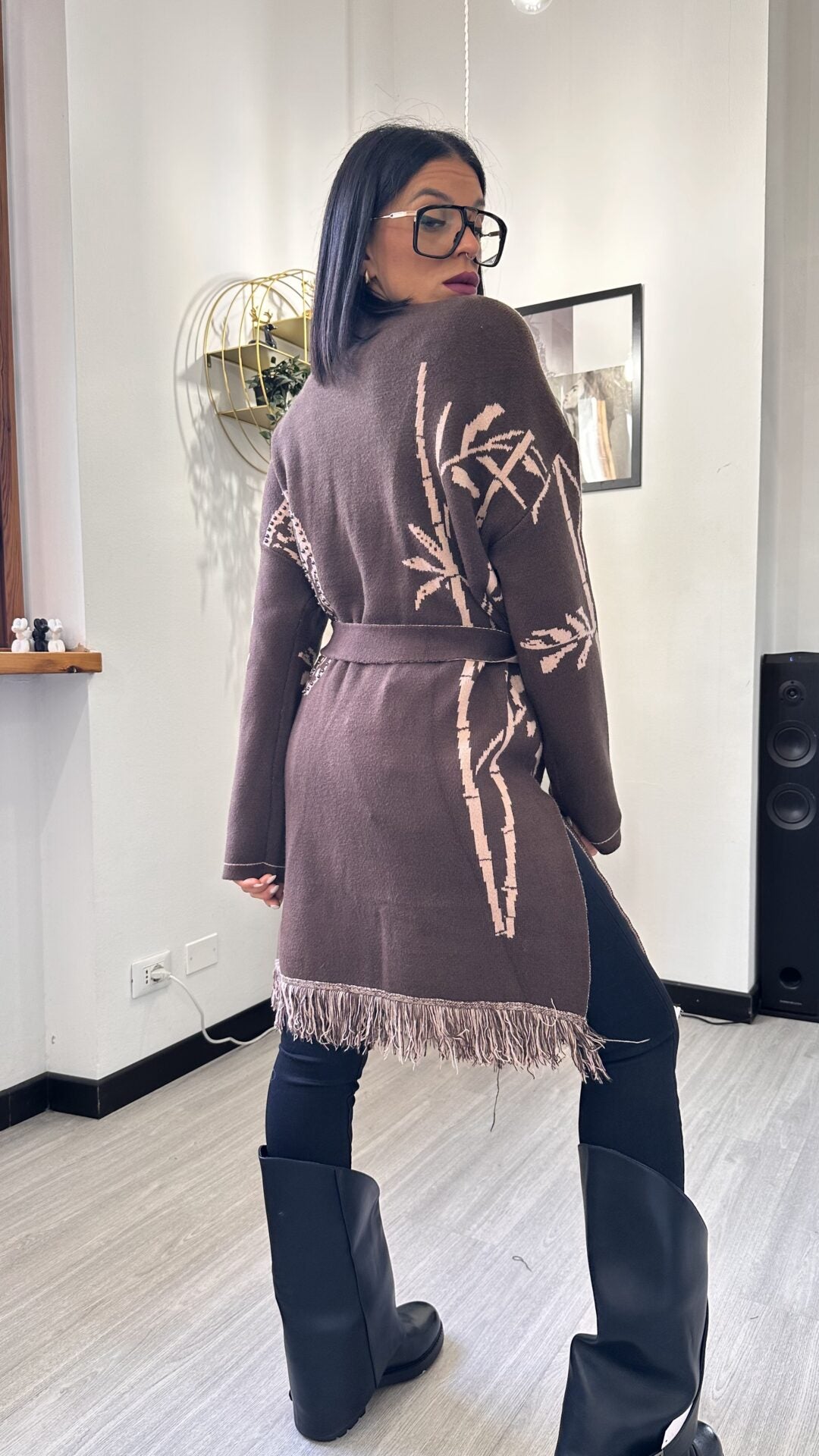 CARDIGAN TIGER MARRONE